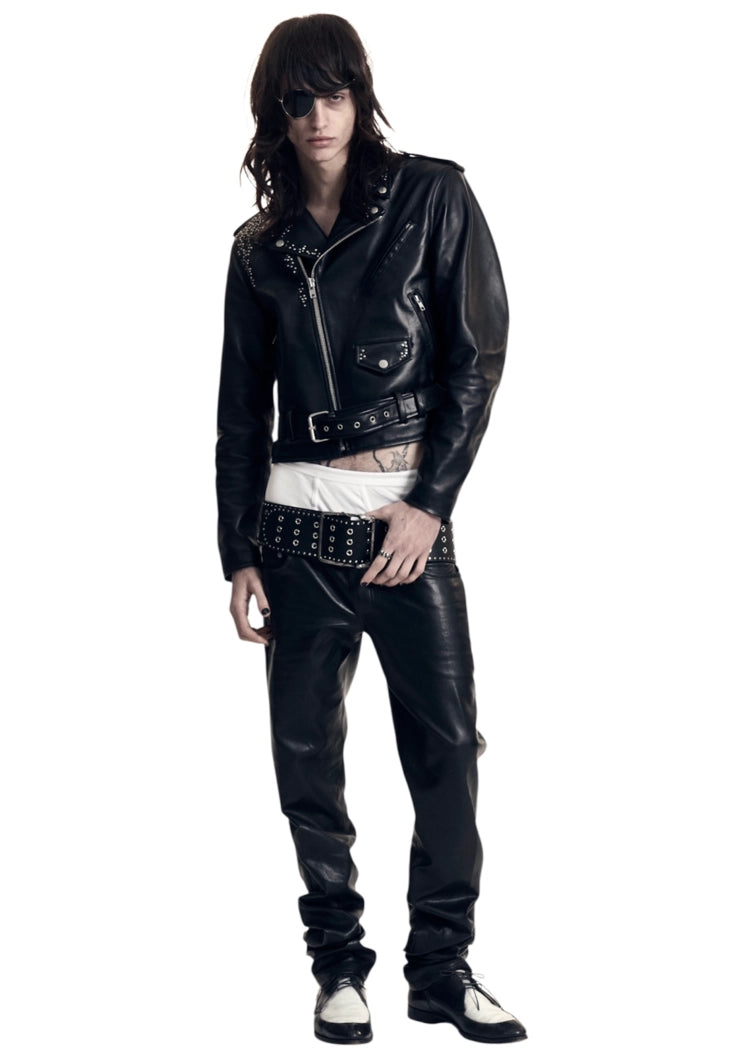Studded Biker Leather Jacket