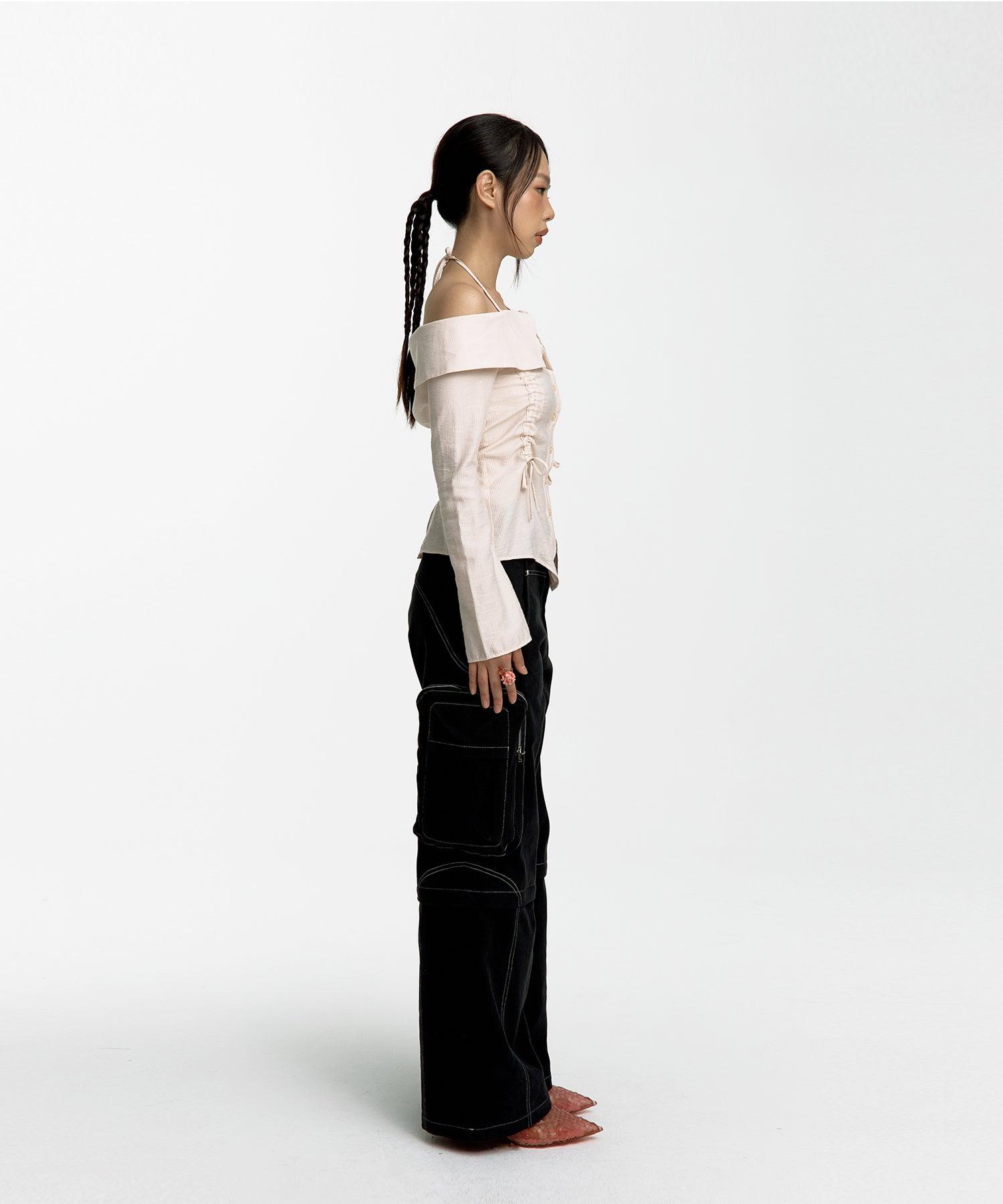 Detachable Cargo Pants in Cream