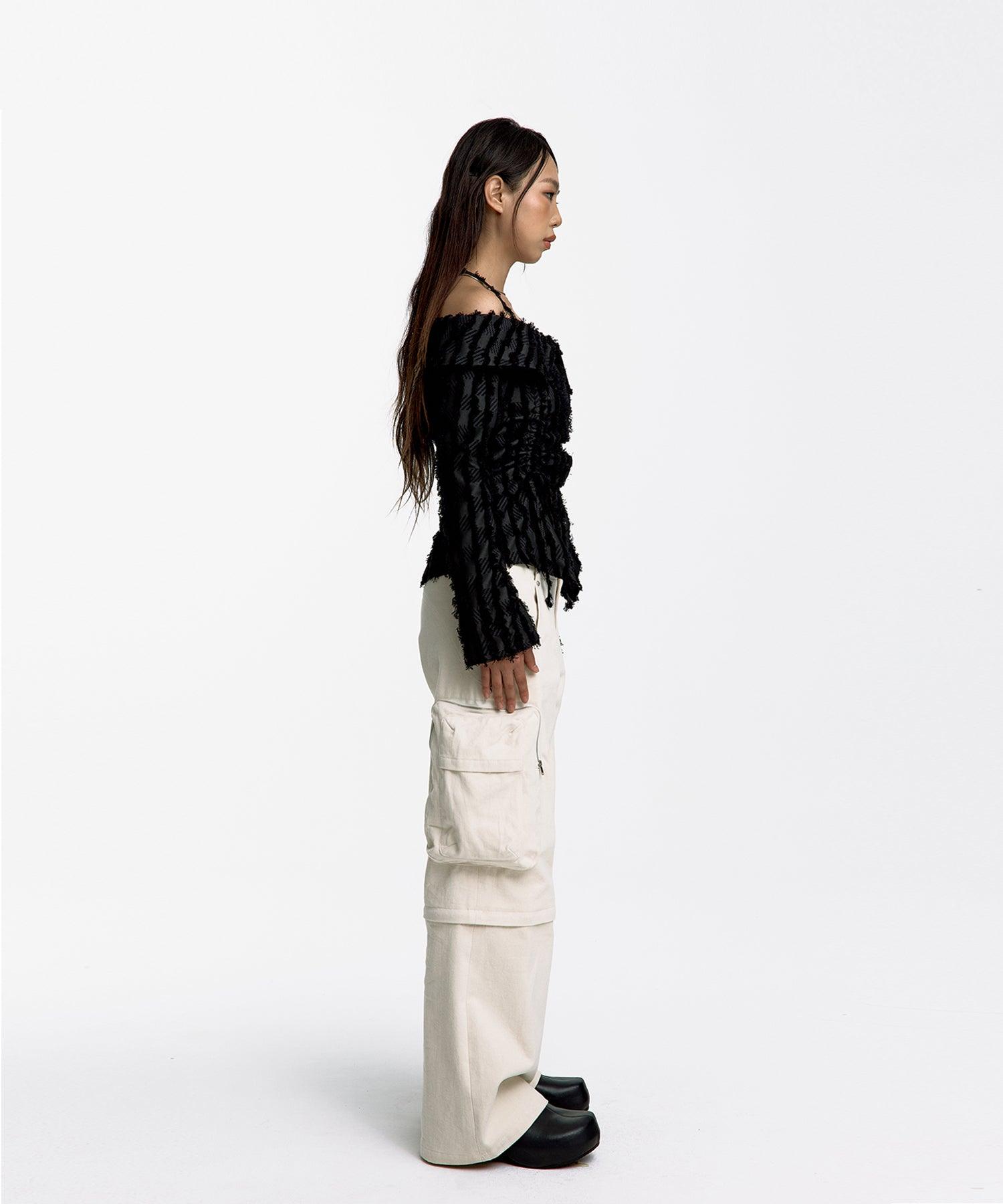 Detachable Cargo Pants in Cream
