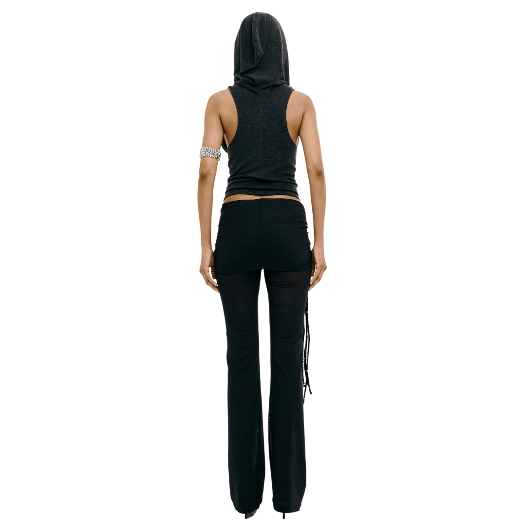 Mesh Whip Pants in Black