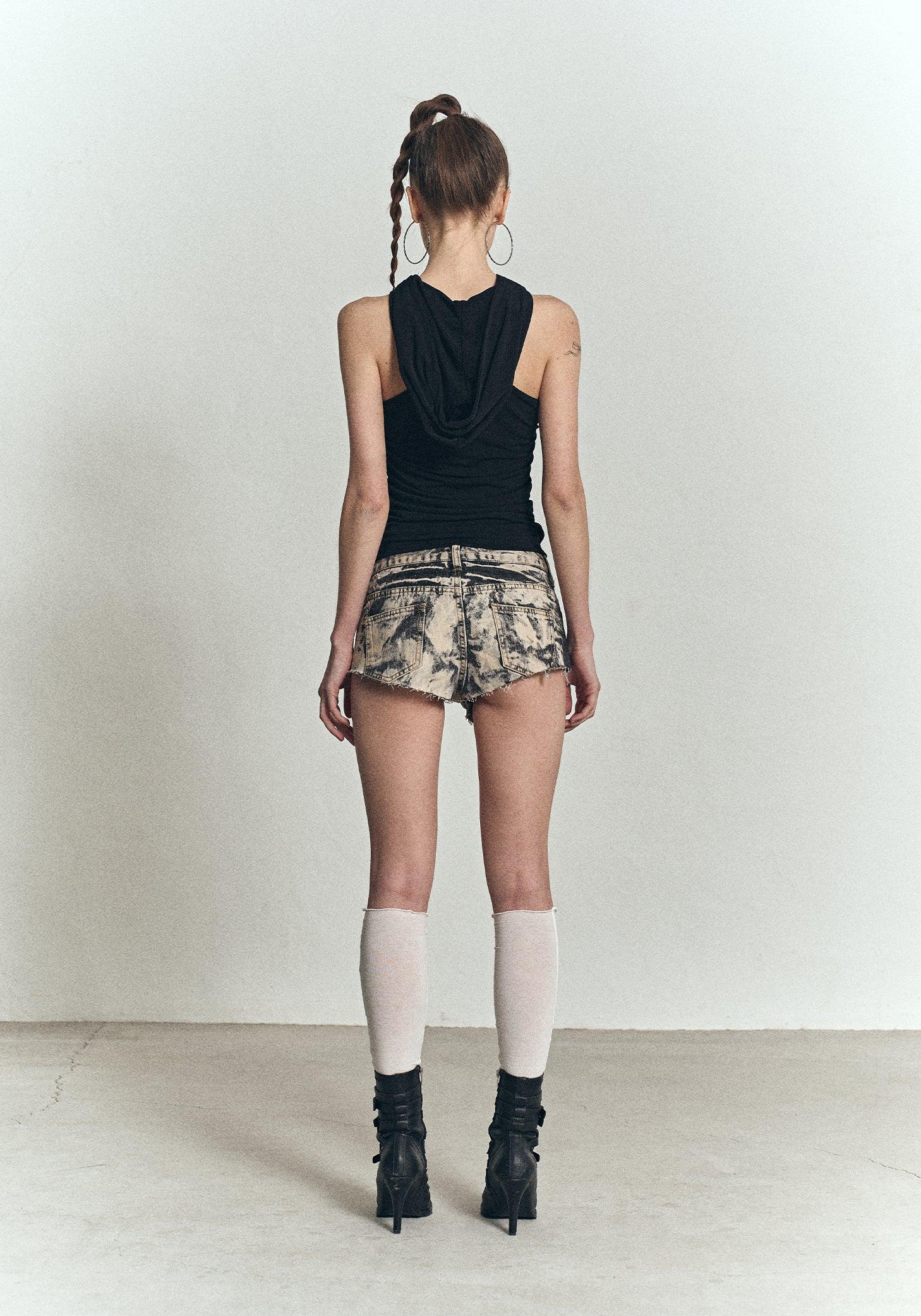 블랙홀 민소매 후드 티셔츠