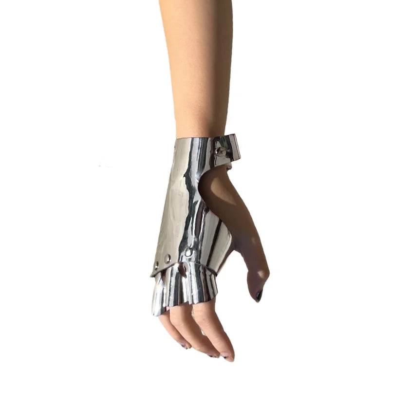 Android Silver Gauntlet Gloves