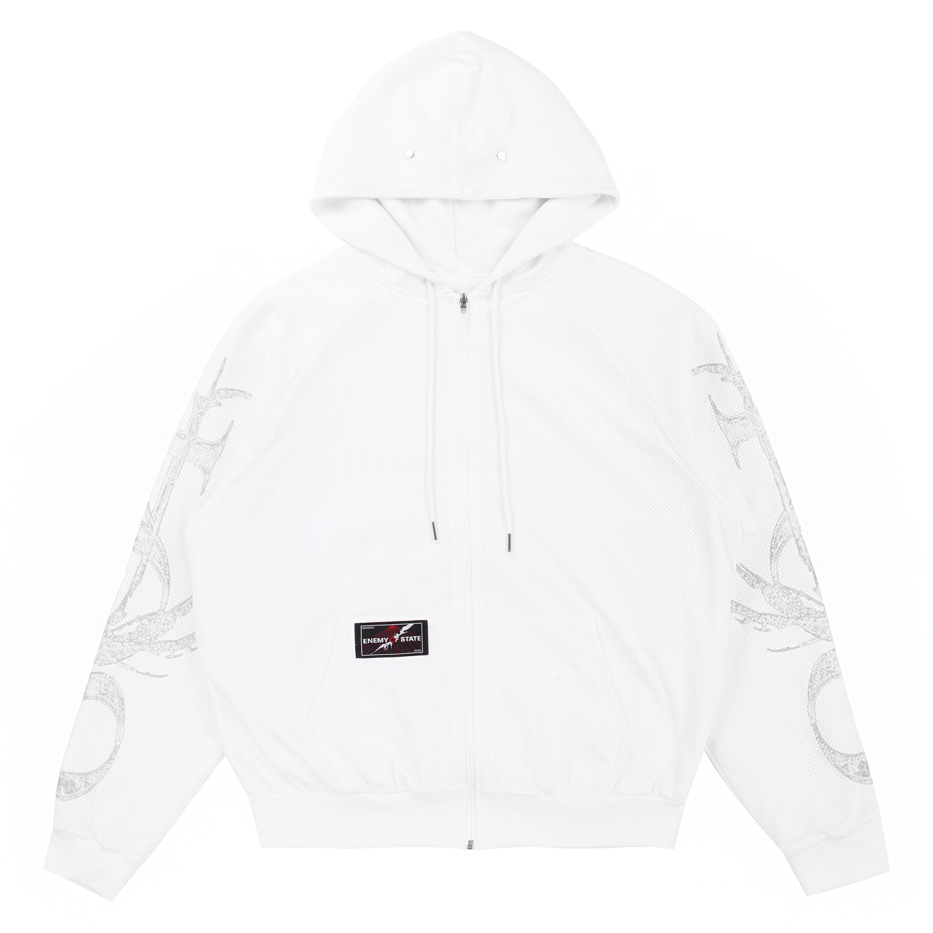 Reversible Sporty Zip up Hoodie in White