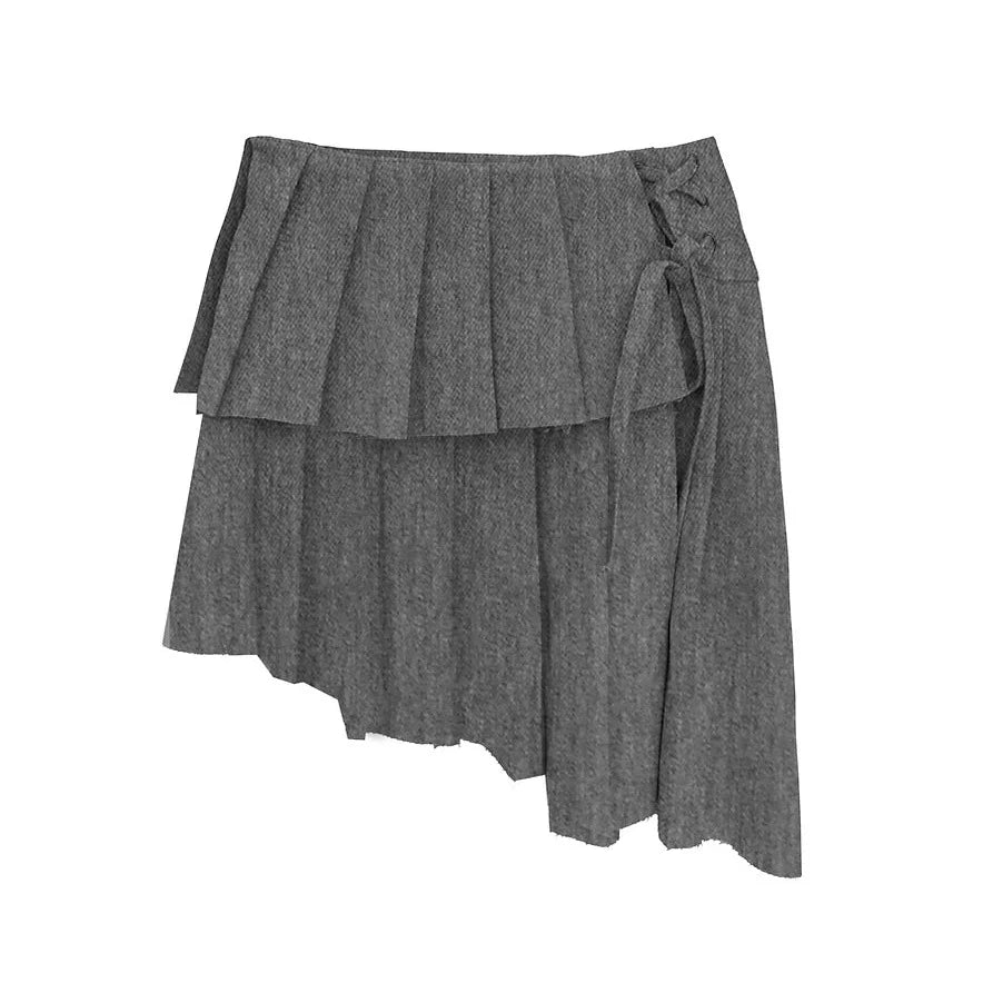 Charcoal Asymmetric Pray Skirt