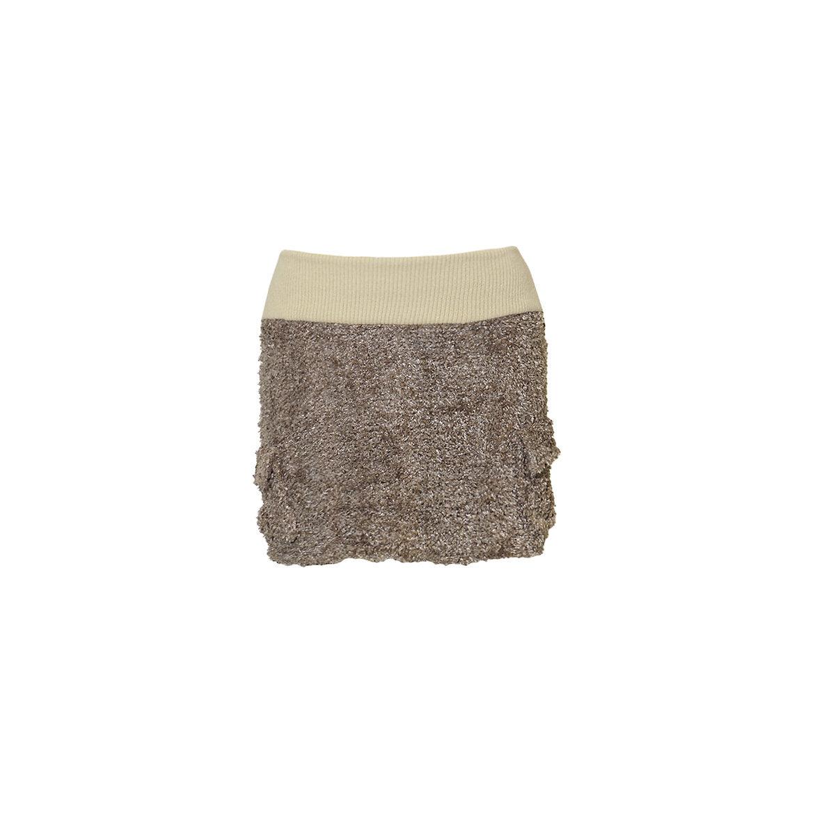 Olive Fuzzy Cargo Skirt