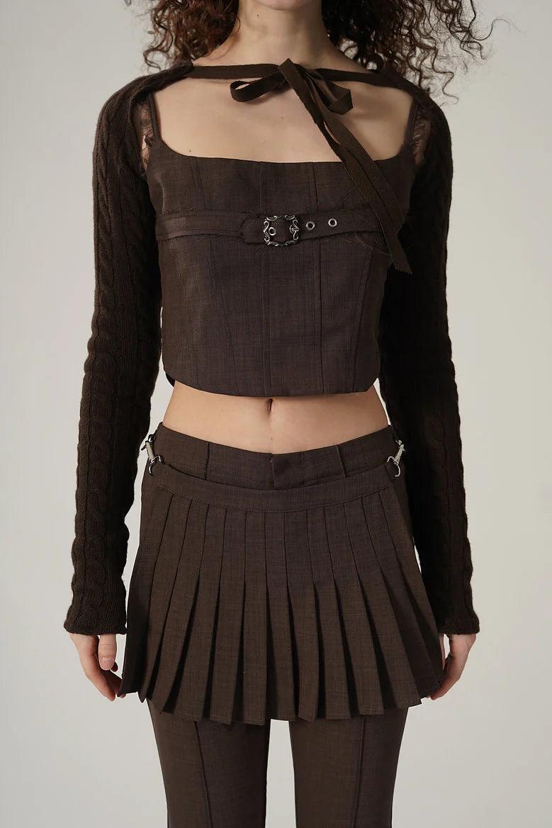 코지 허그 니트 슬리브 슈러그