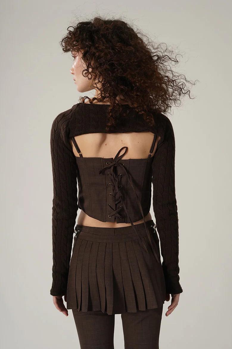 코지 허그 니트 슬리브 슈러그