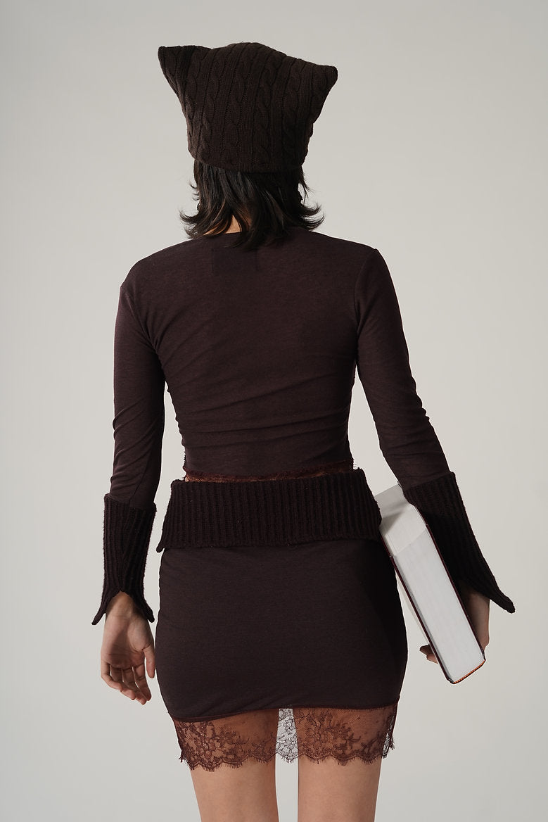Peaker Lace Midi Skirt Maroon