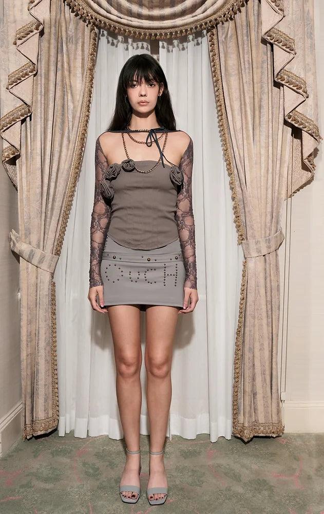 아야 벨트 마이크로 스커트