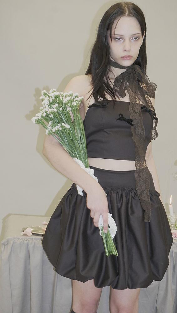 딥초코 벌룬 스커트