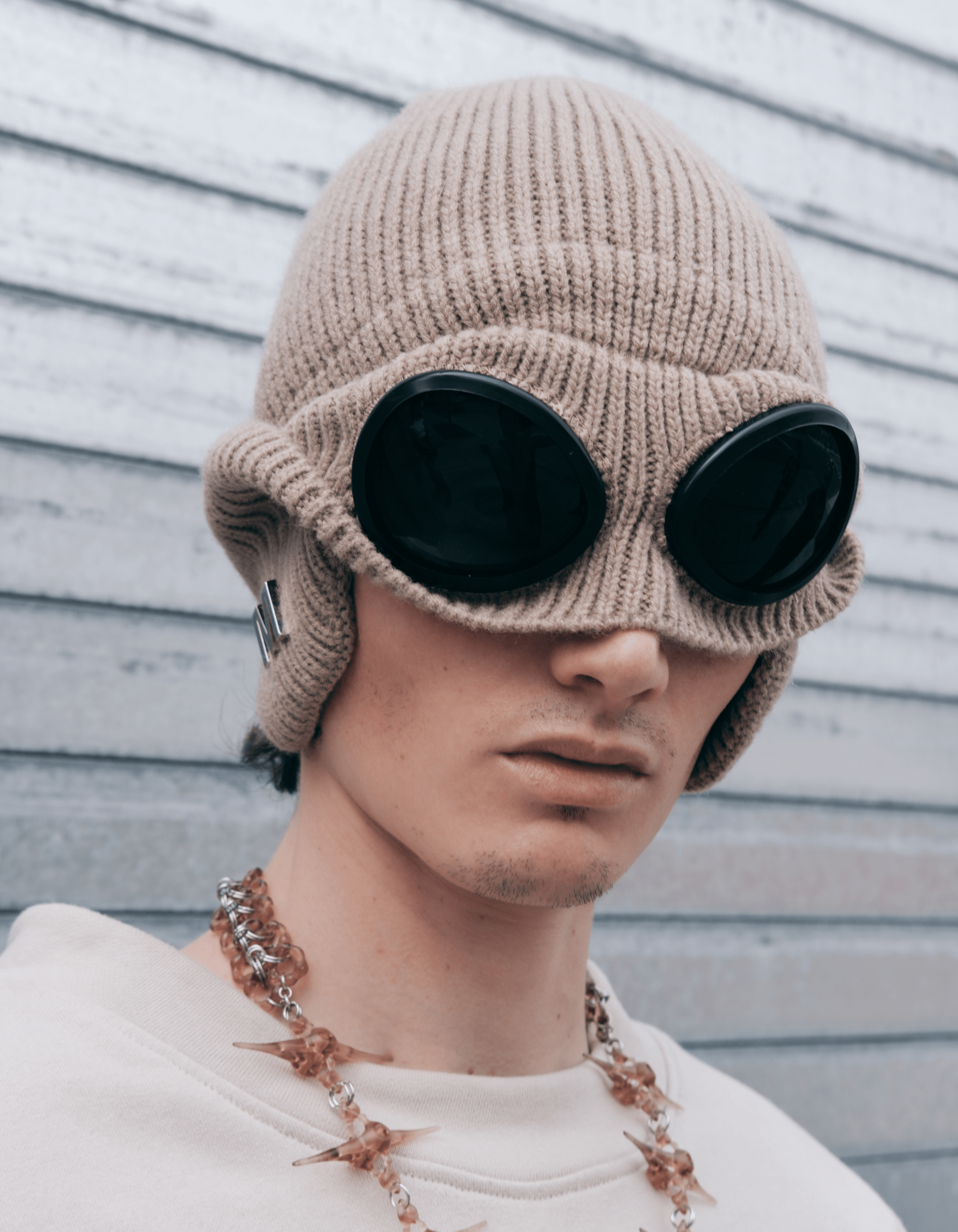merino wool goggle beanie MXM x Ap0cene Goggle Beanie in Sand – ap0cene