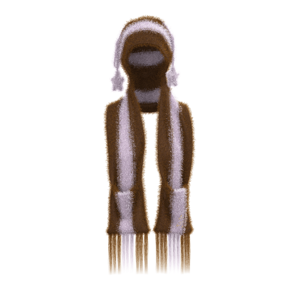 Thousand Way Beaniecarf in Purple/Brown