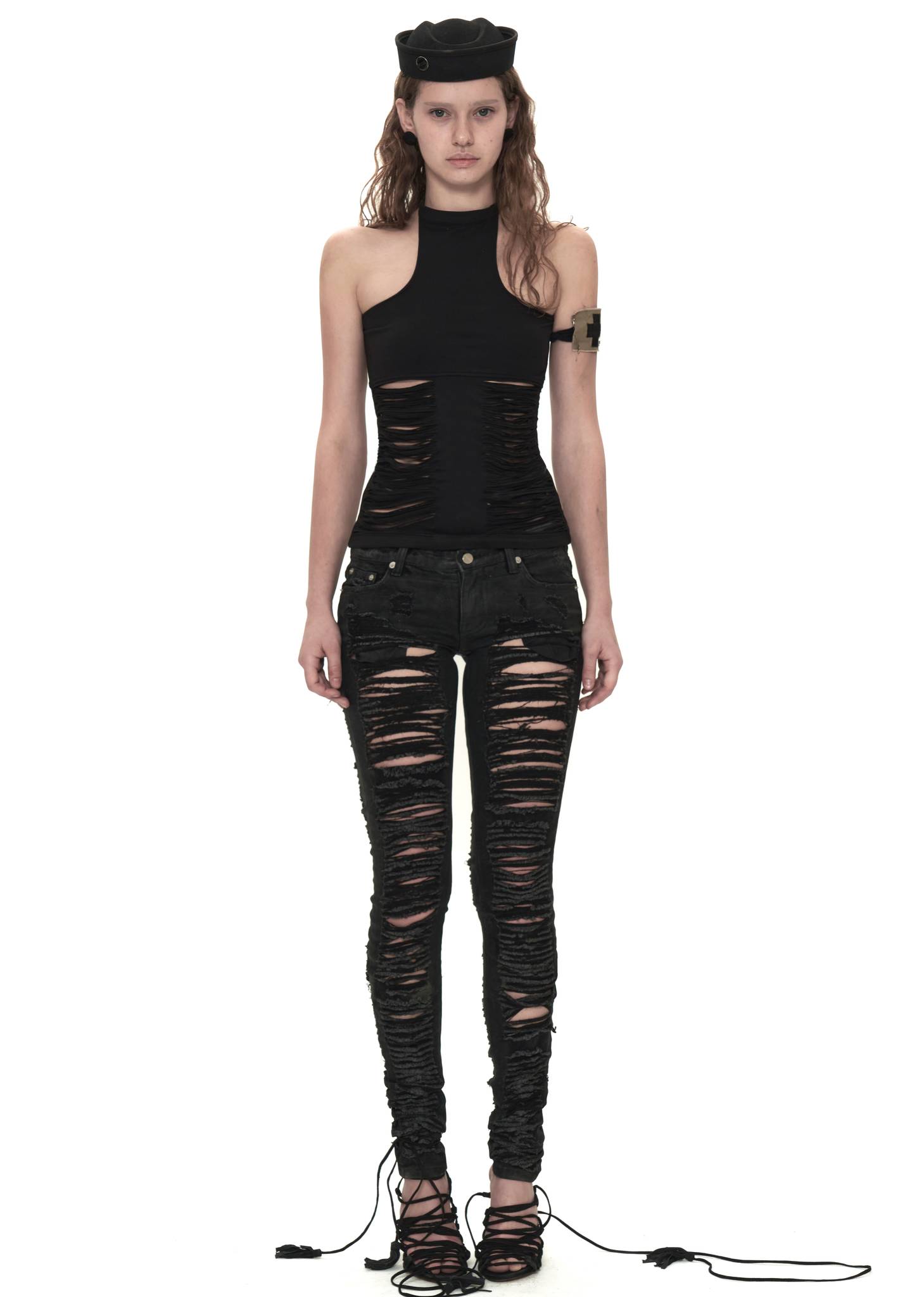 Fringed Cutting Halterneck Top