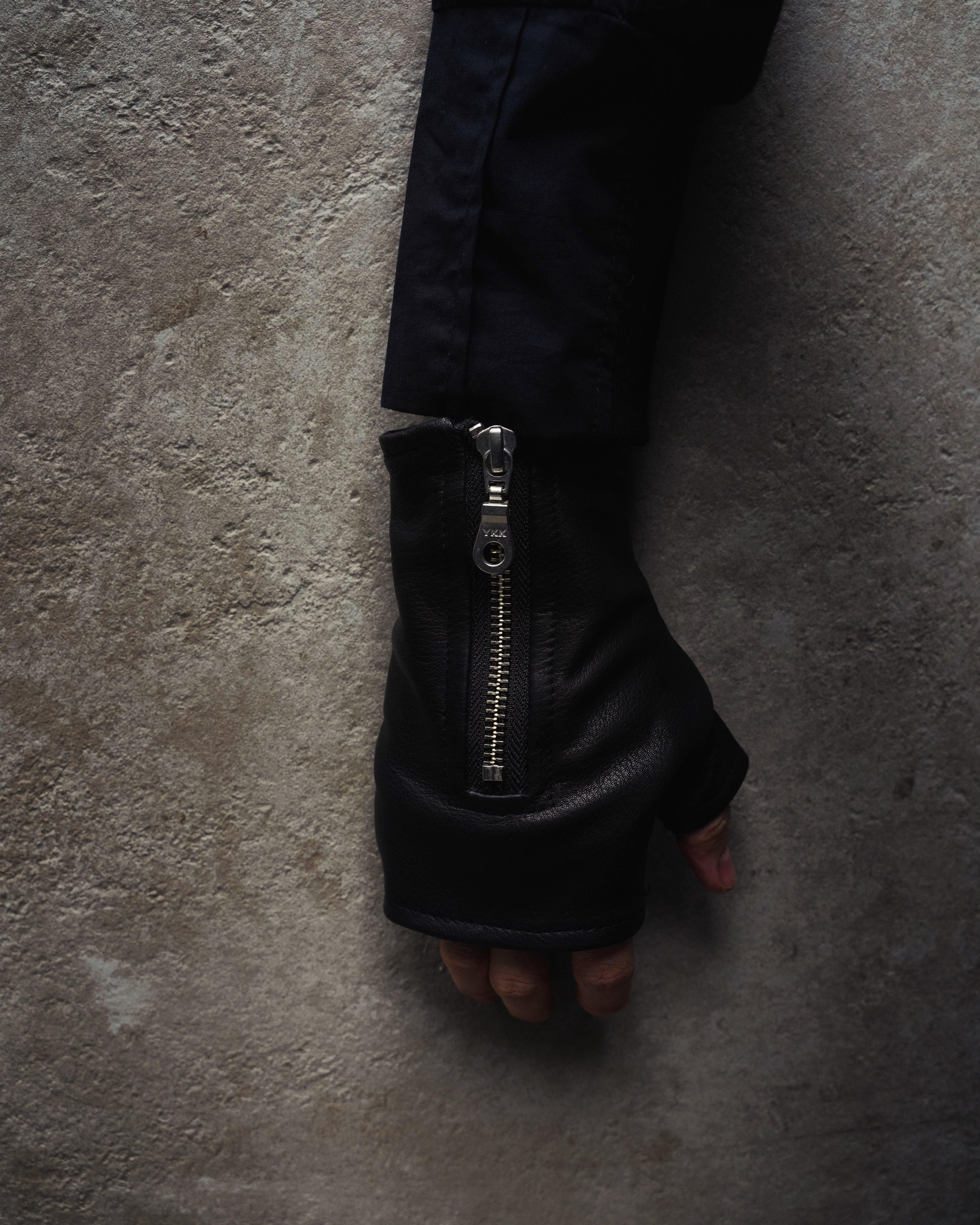 Fingerless Leather Zip Gloves – ap0cene
