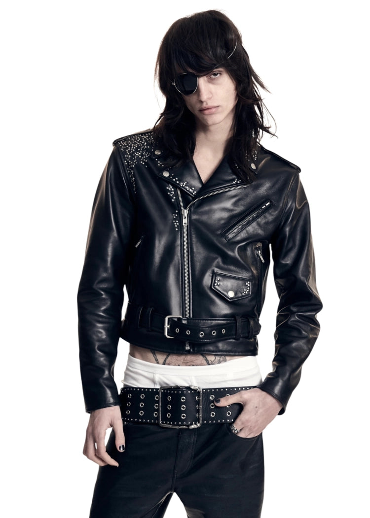 Studded Biker Leather Jacket