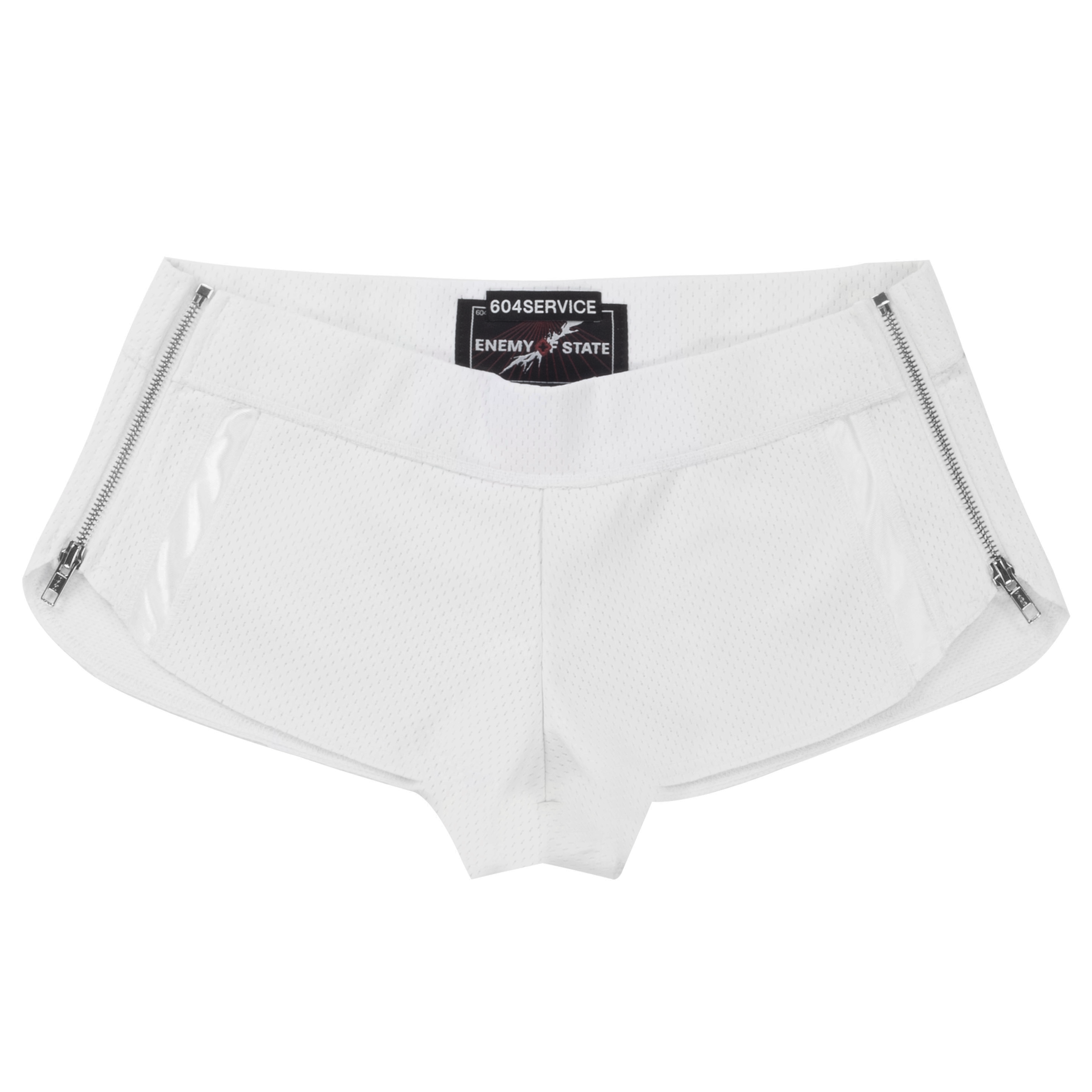 Zip Sporty Micro Shorts in White