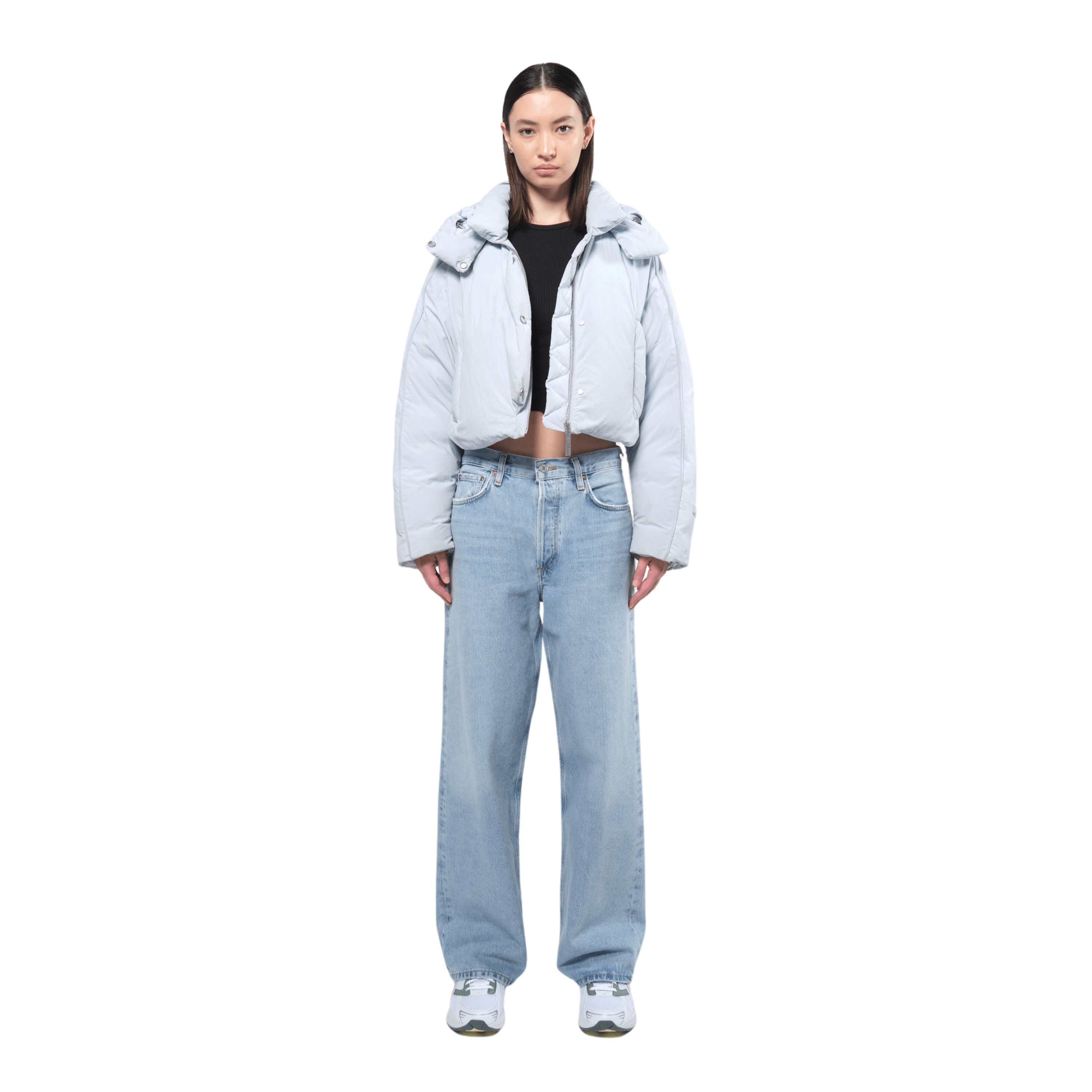 Re:Down Crop Puffer Jacket Ice Blue