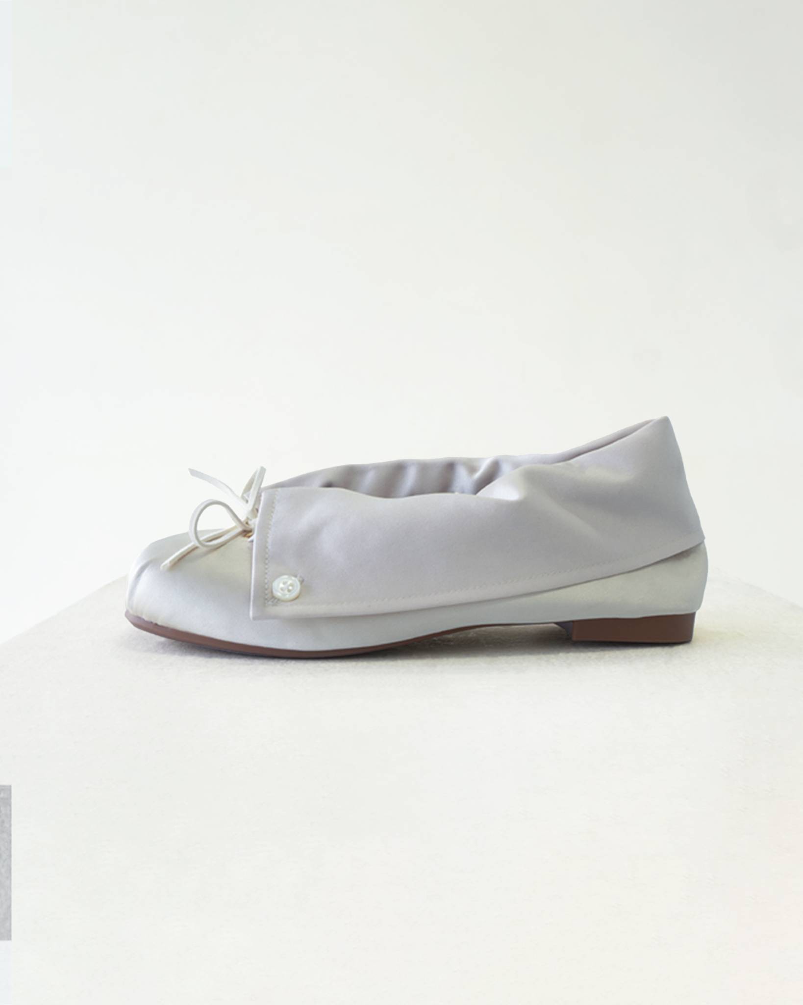 The Camille Ballerina Flat in Powder Gray