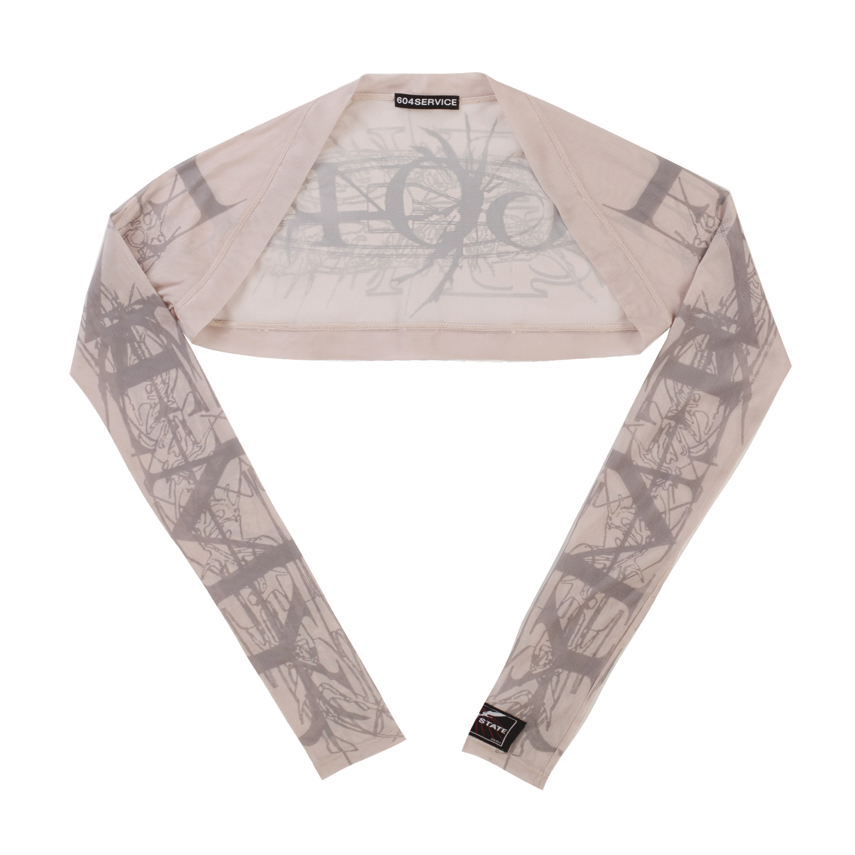 Mesh Bolero Cardigan in Beige