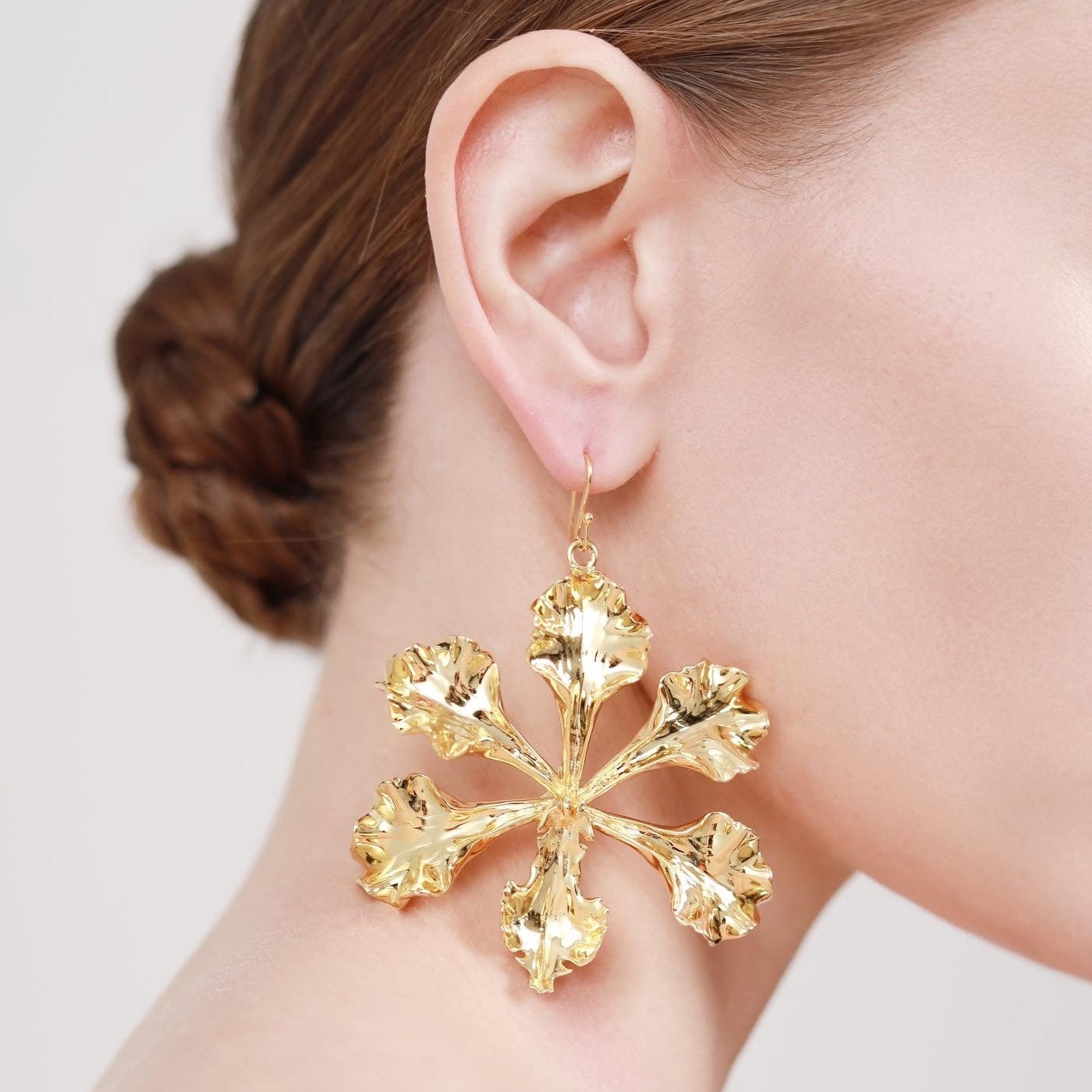 'Xeno-Orchid' Gold Earring