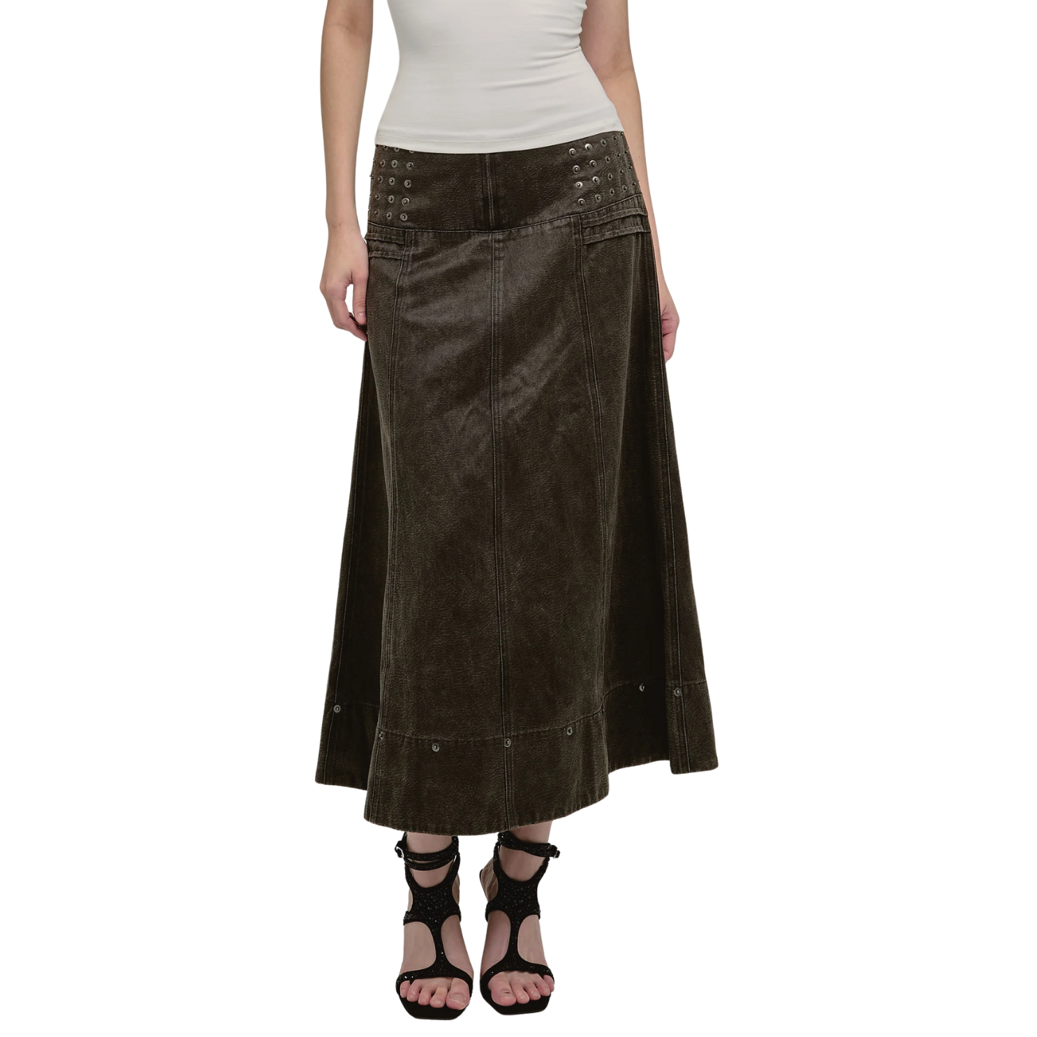 석탄색 암모 맥시 스커트