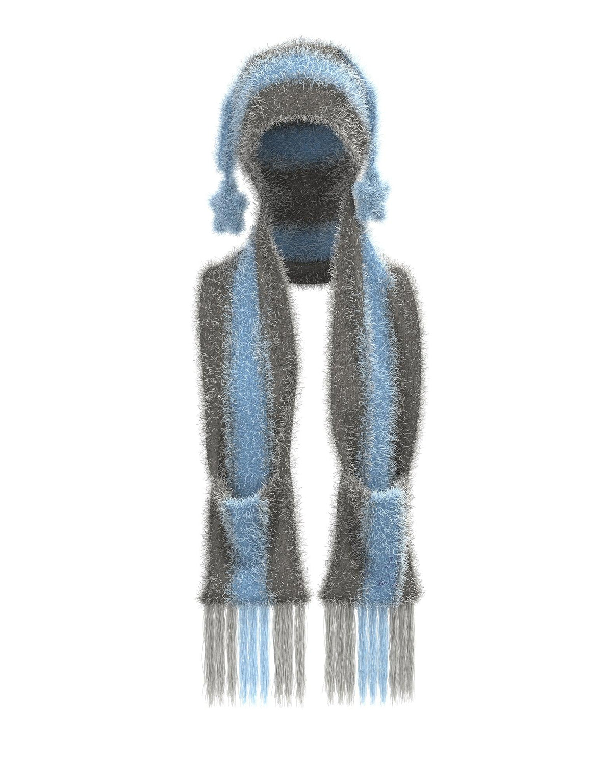 Thousand Way Beaniecarf in Blue/Grey
