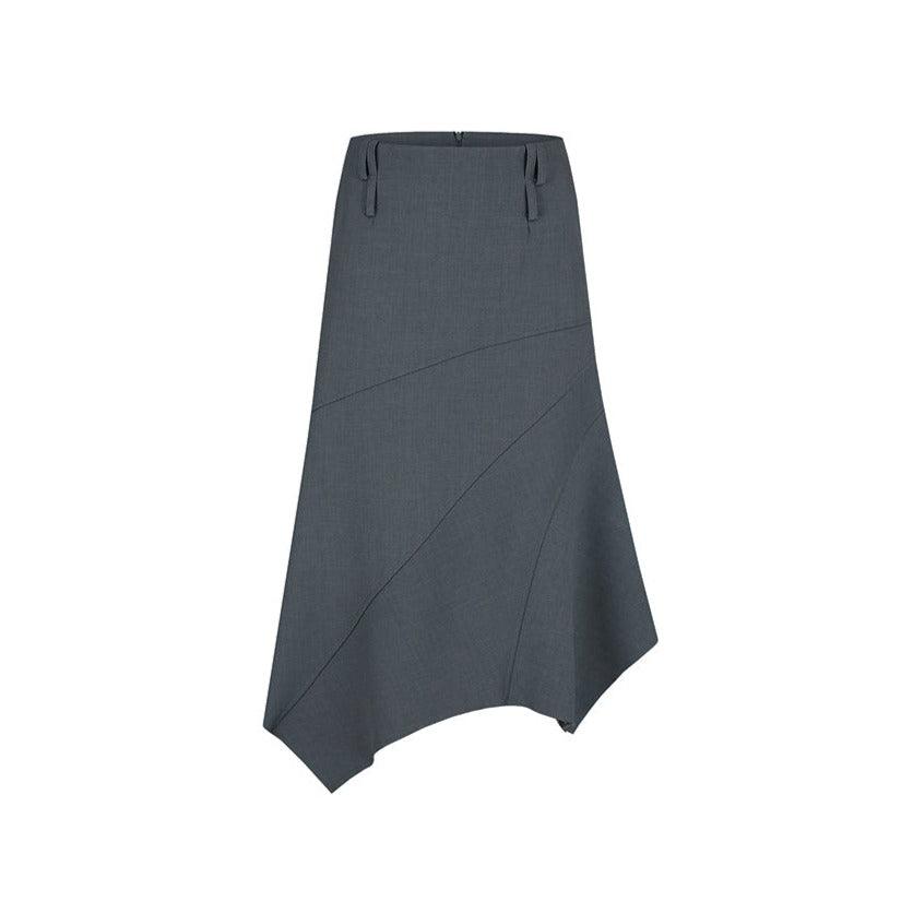 Paneled Gored Skirt in Black