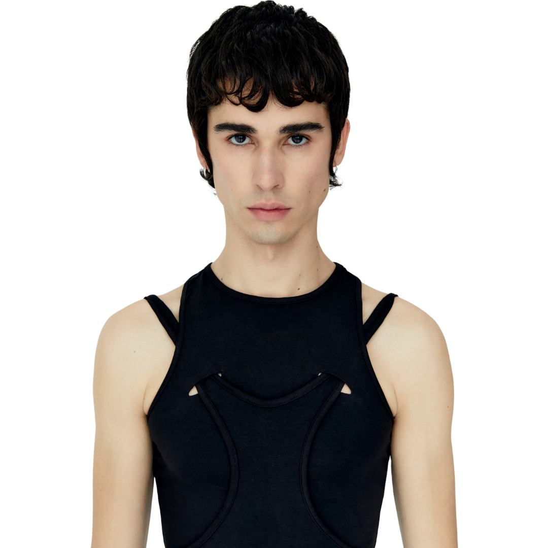 Double Tank Top Black