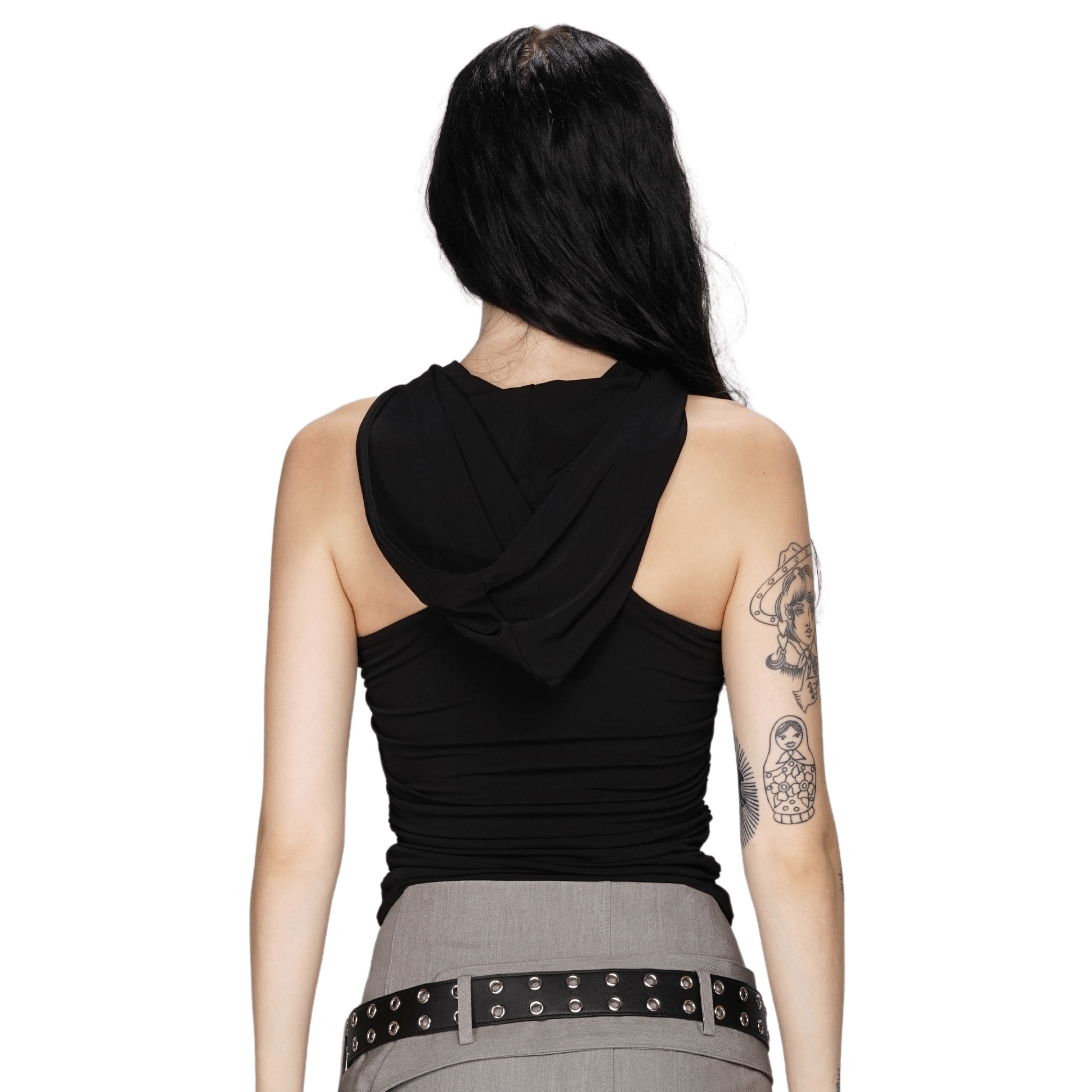 블랙홀 민소매 후드 티셔츠