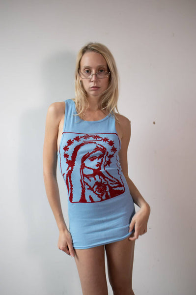 Baby Blue Mother Mary Tank – ap0cene