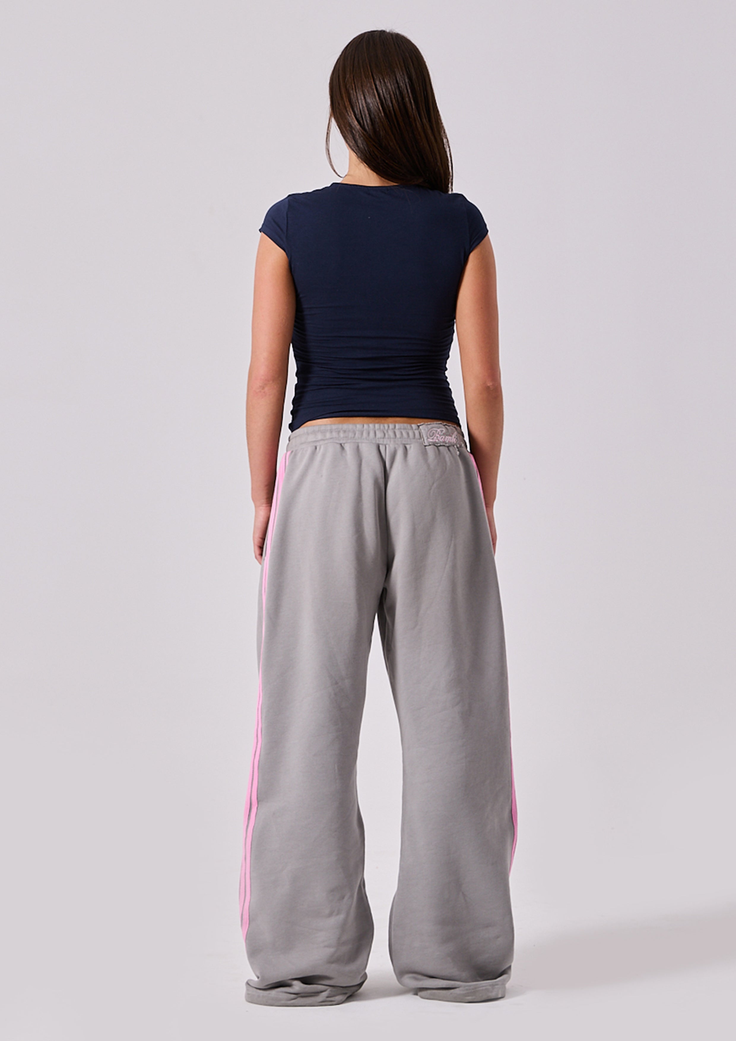 Lola Stripe Track Pant in Grey