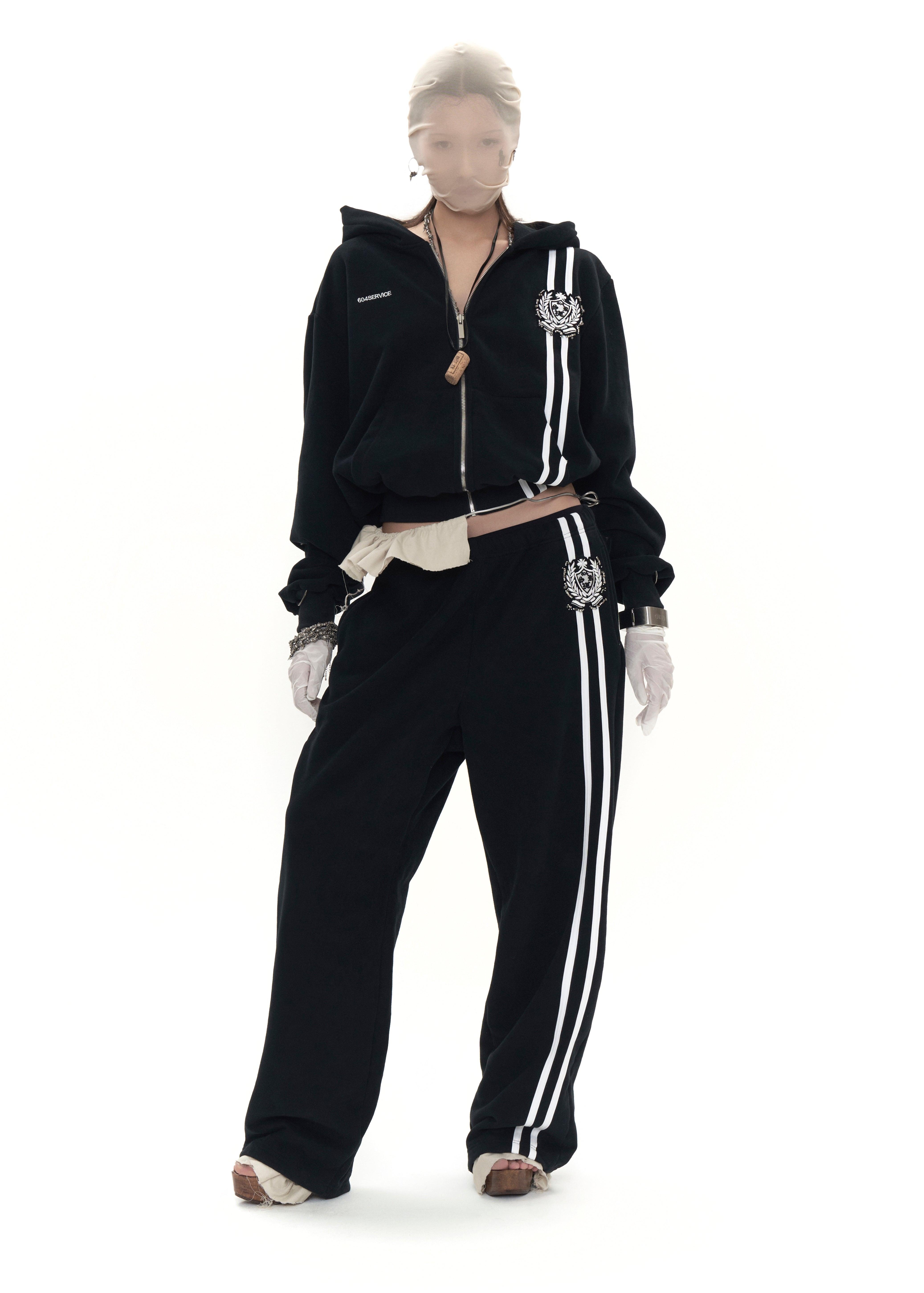 Beaded School Logo Track Hoodie – ap0cene