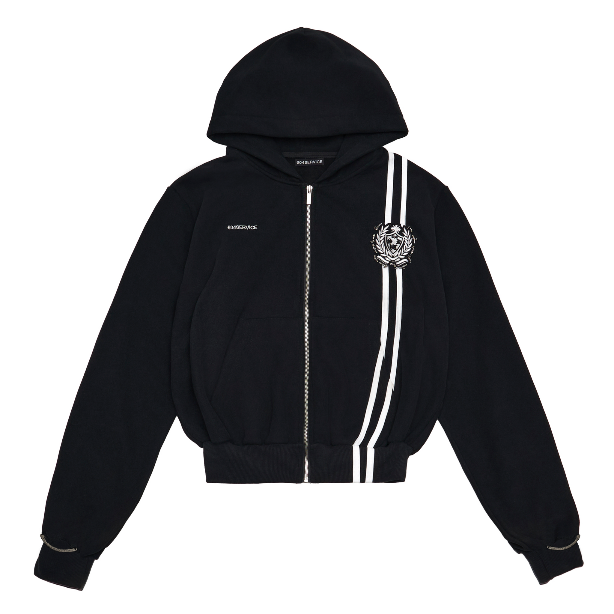 Beaded School Logo Track Hoodie