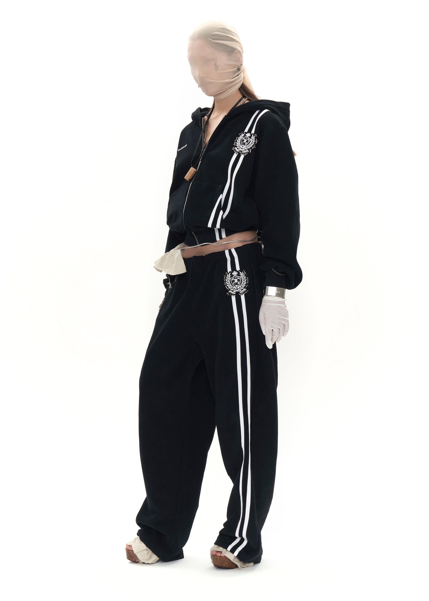 Beaded School Logo Track Pant