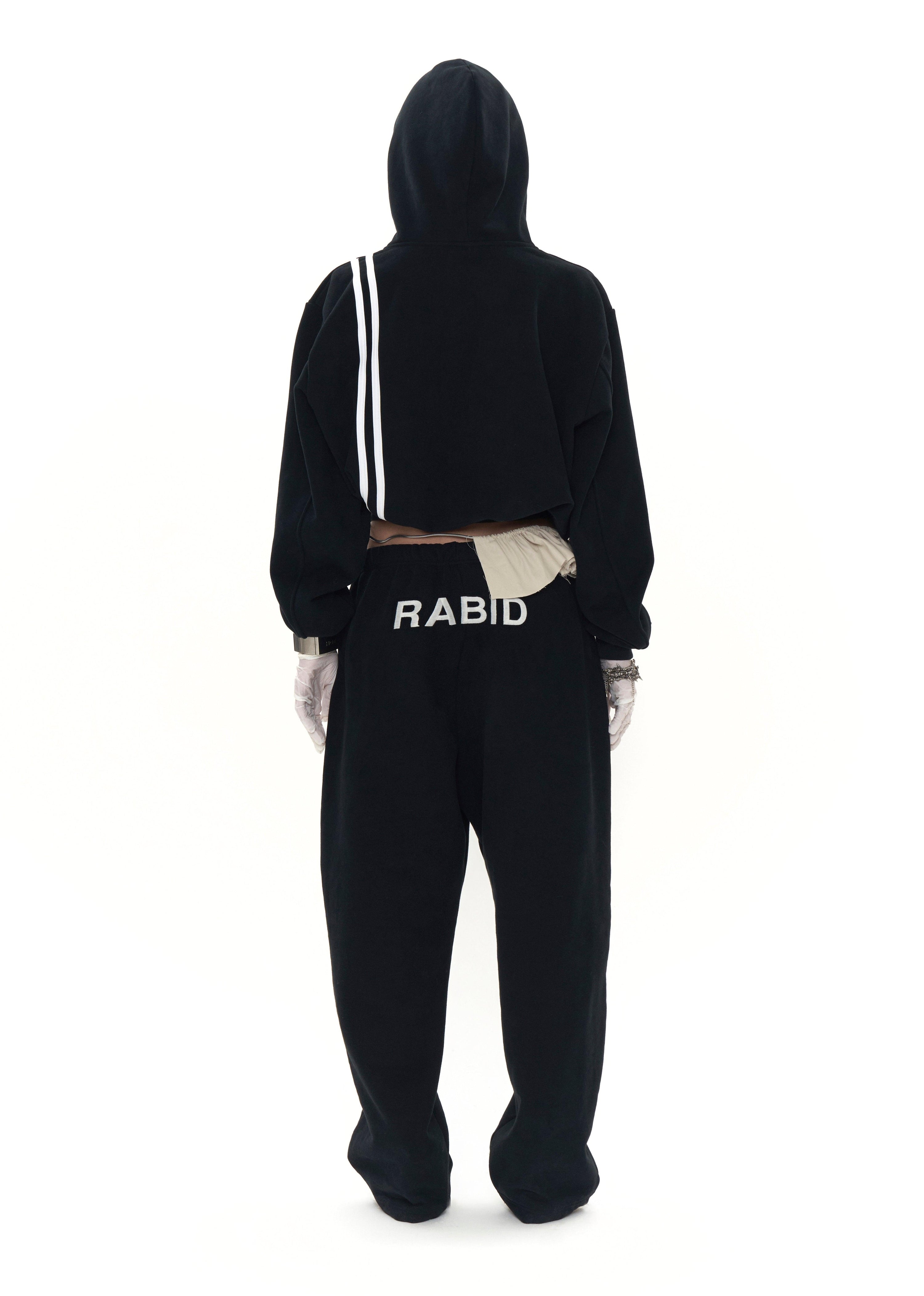 비즈 장식 학교 로고 트랙 팬츠