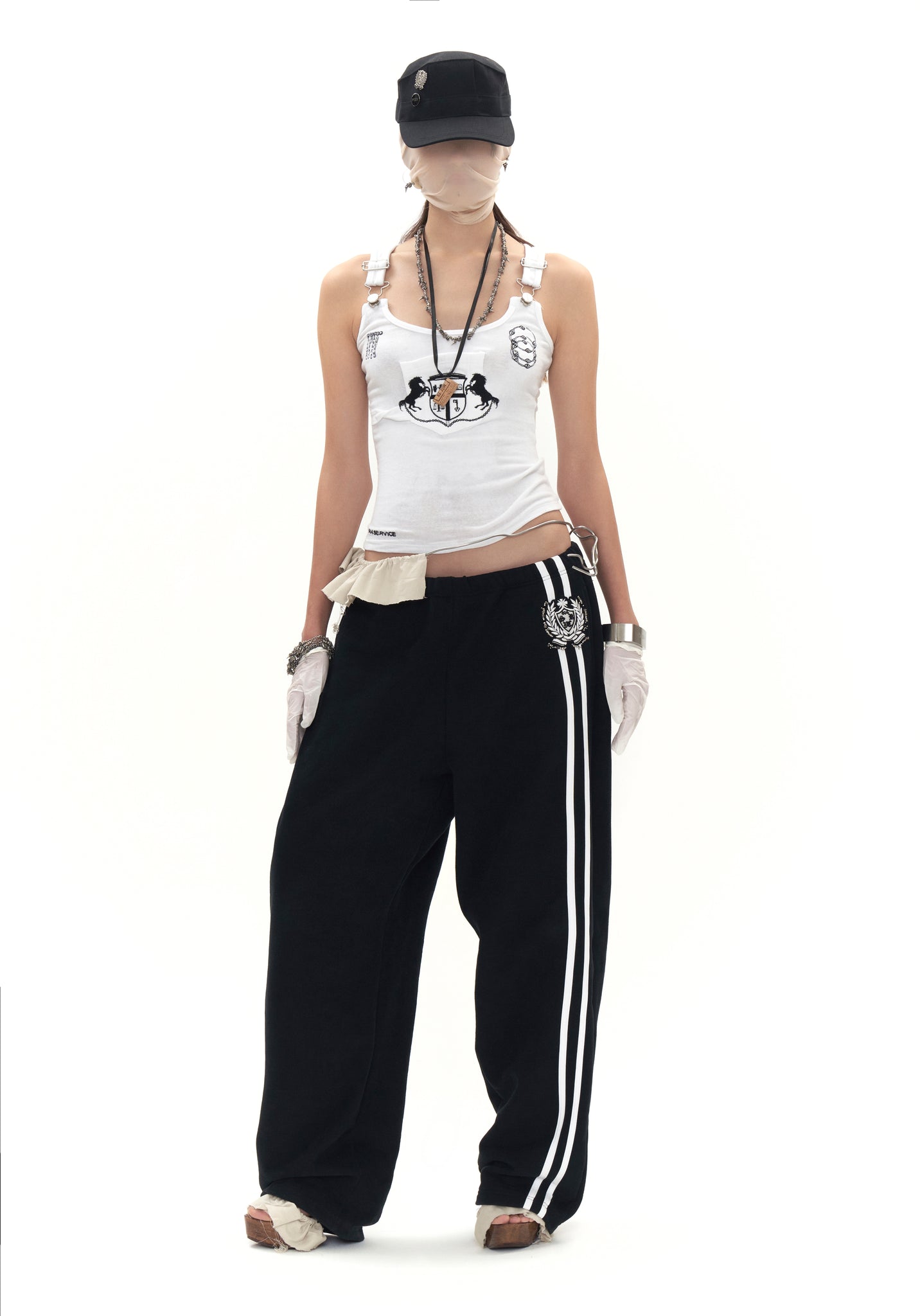 Beaded School Logo Track Pant