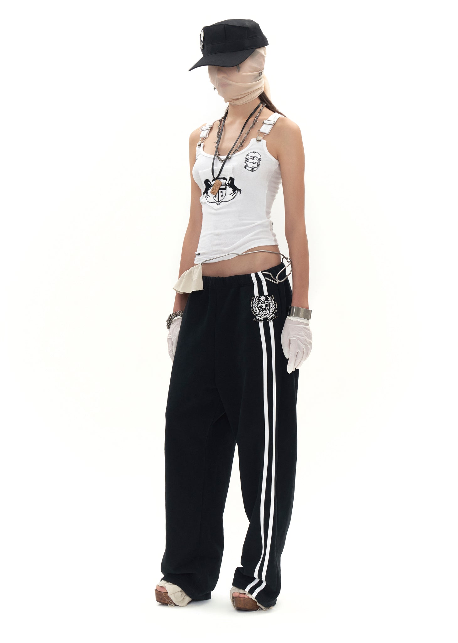 Beaded School Logo Track Pant