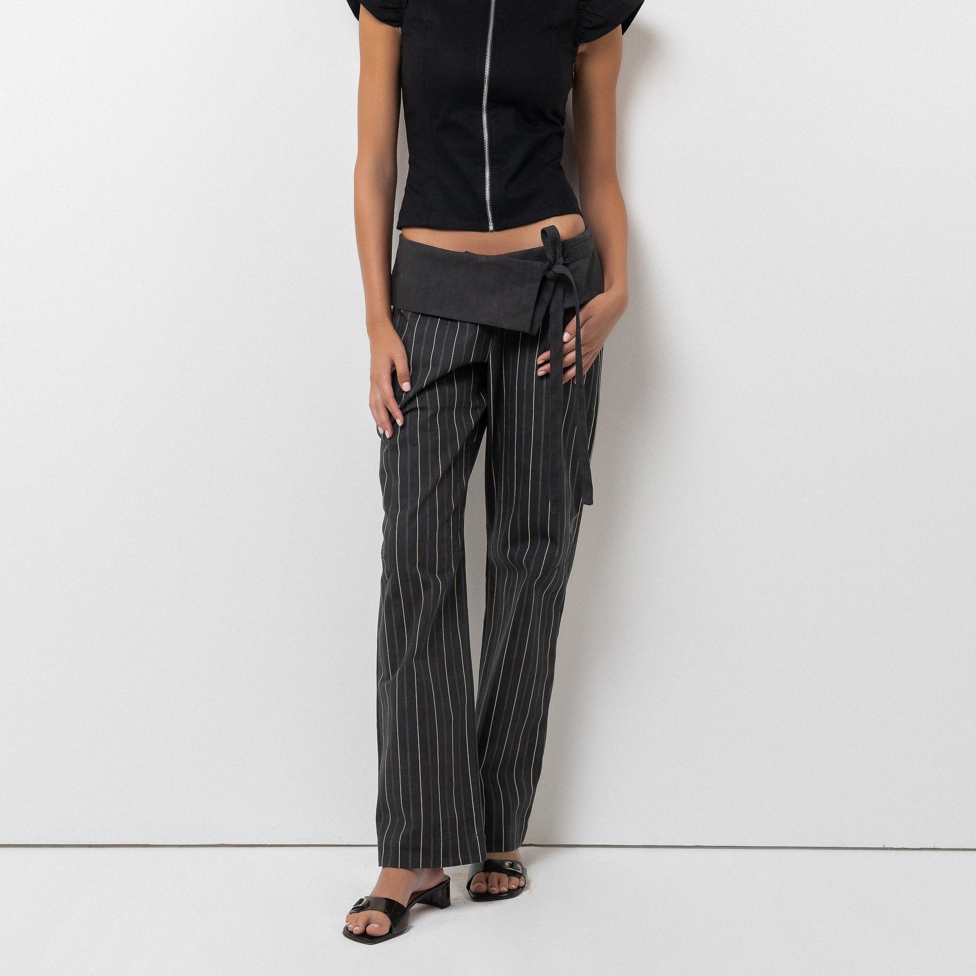 Dusk Pant in Black Stripe