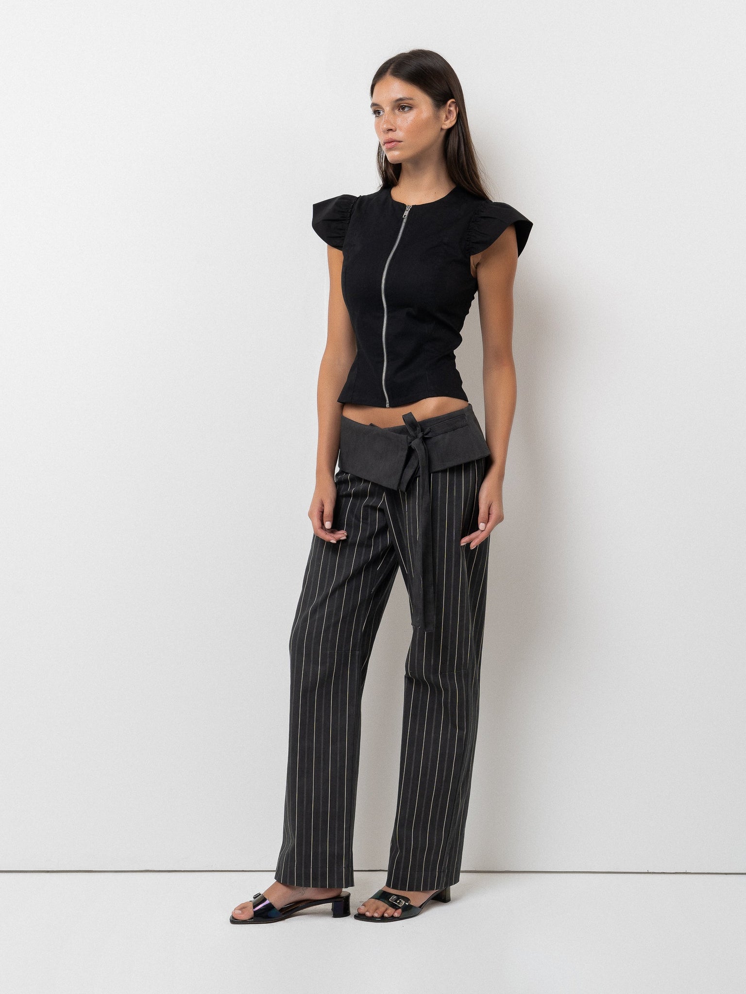 Dusk Pant in Black Stripe