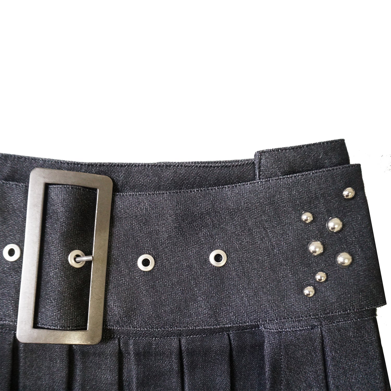 Droplet Micro Belt Pleated Skirt