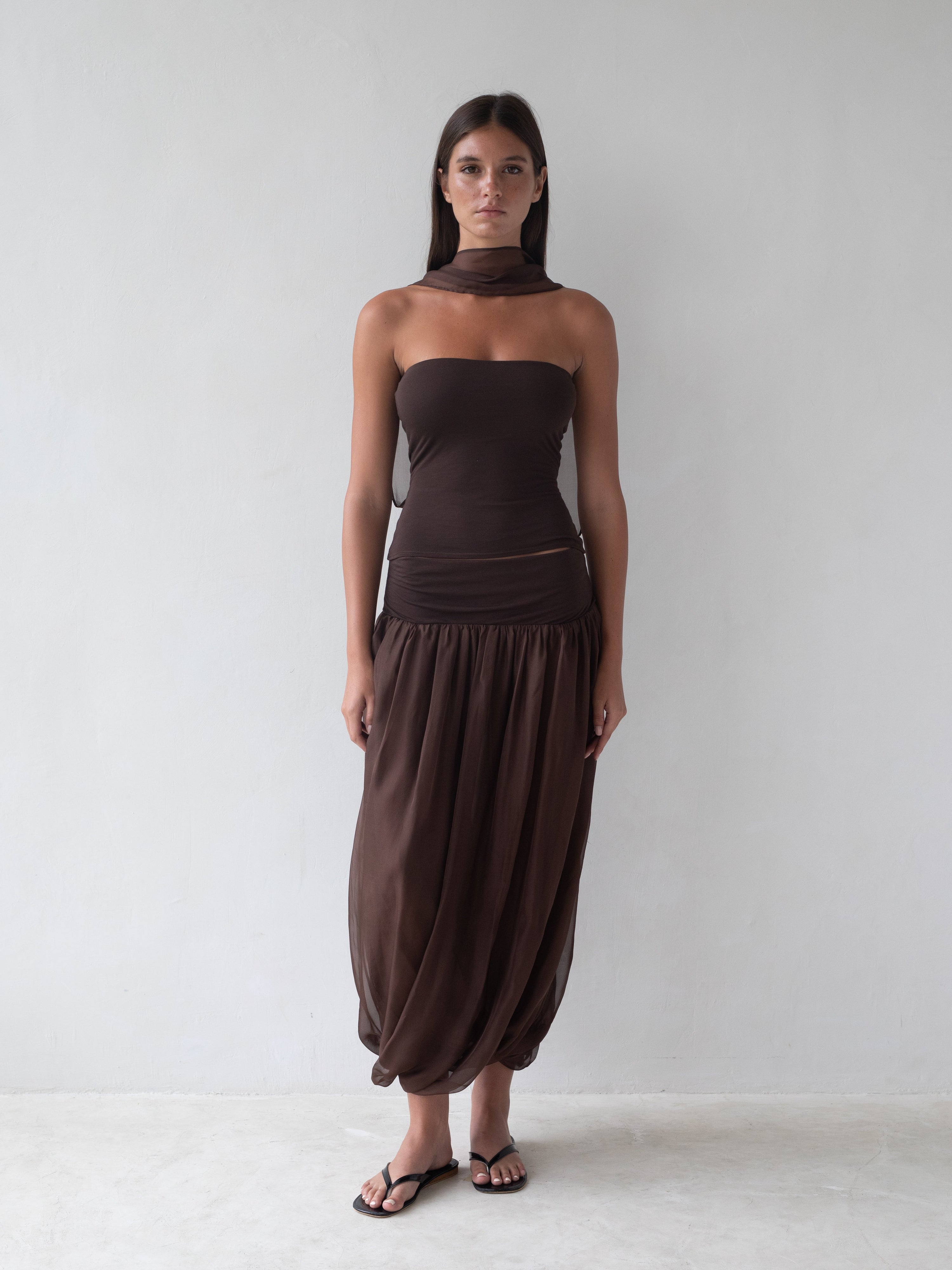 Meadow Maxi Skirt in Brown