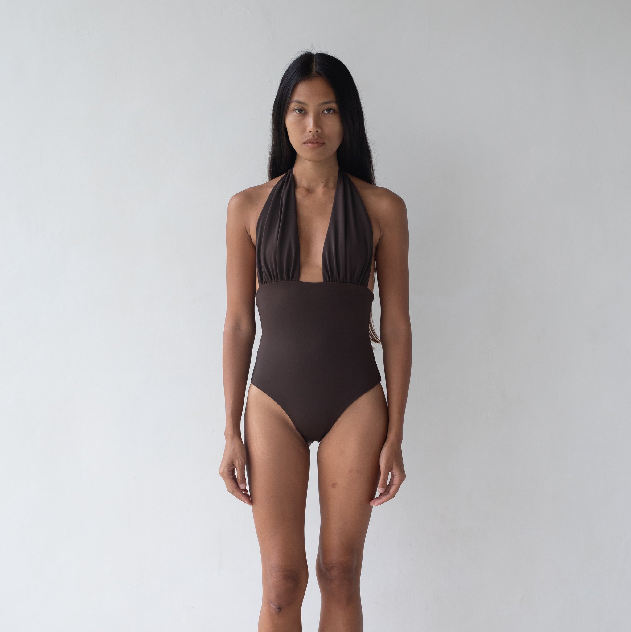 Bay One Piece in Carob