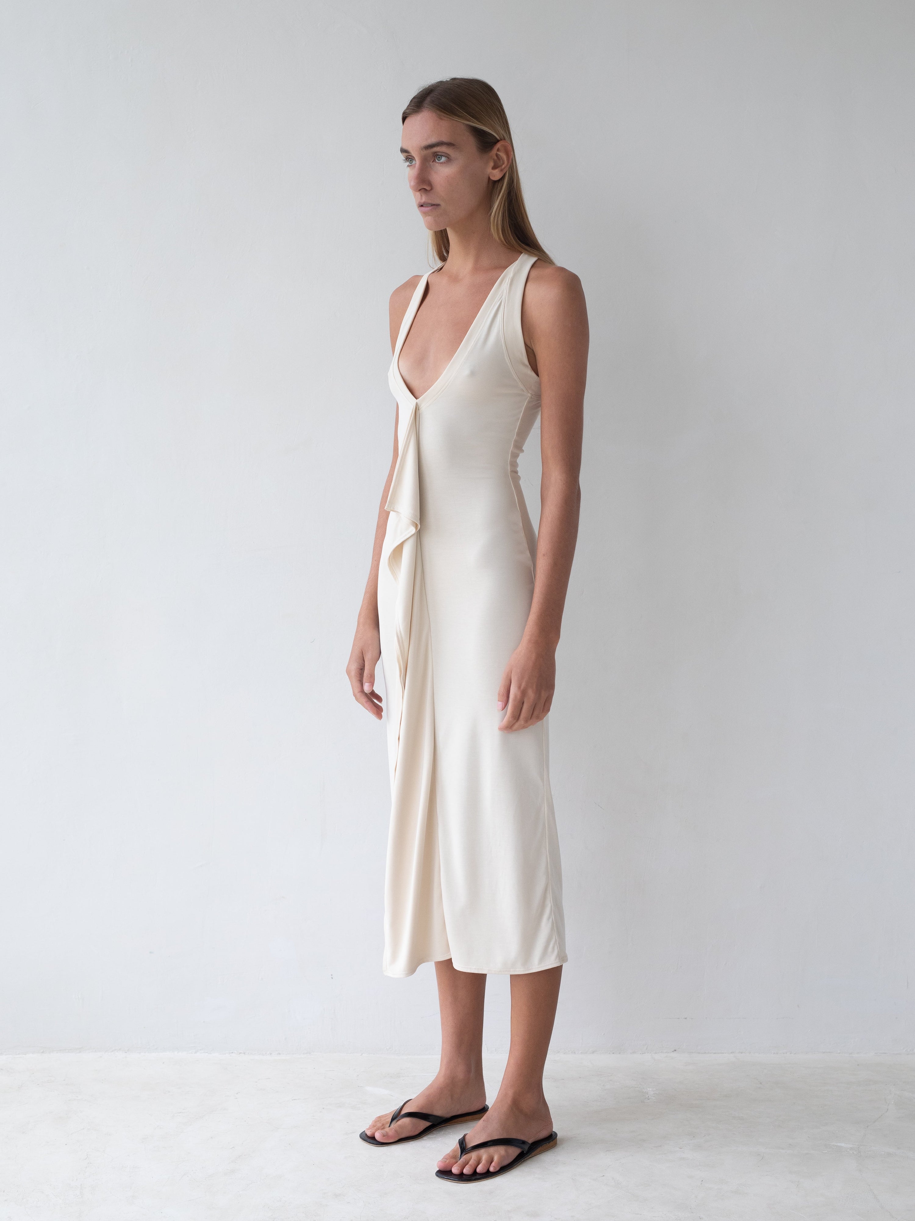 Cascade Dress in Cream