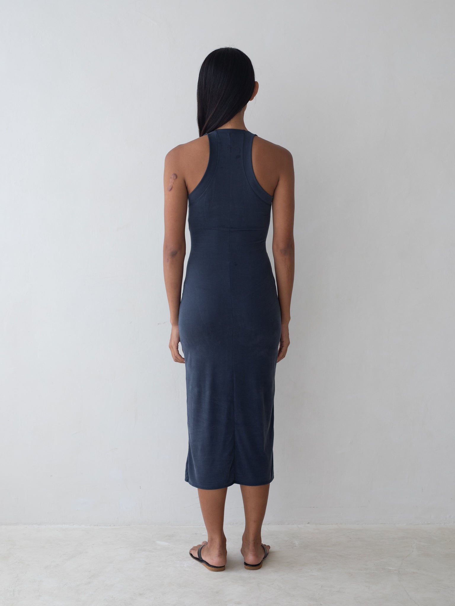 Cascade Dress in Navy