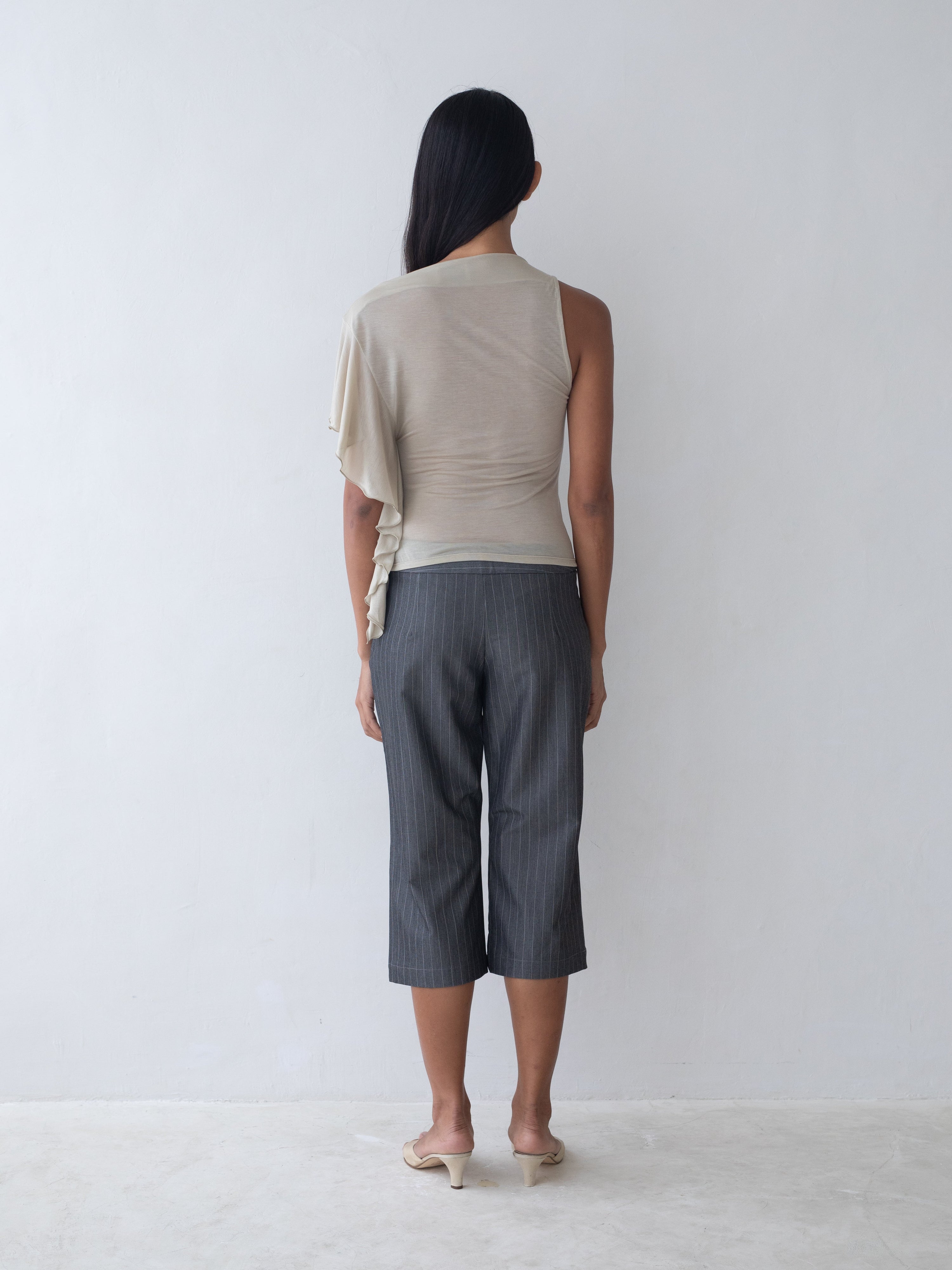 Miller Capri in Grey Pinstripe