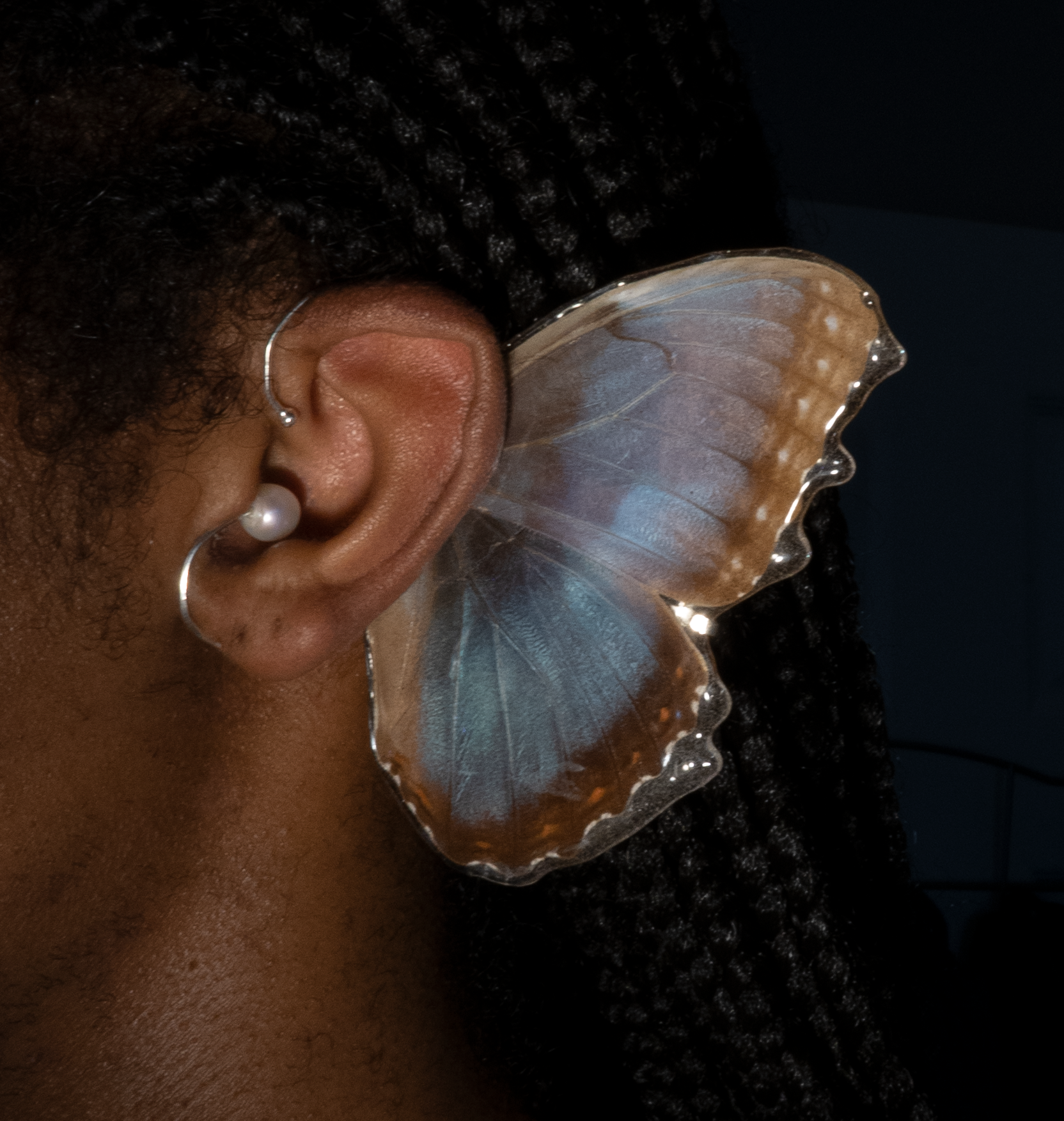 Blue Morpho Ear Cuff