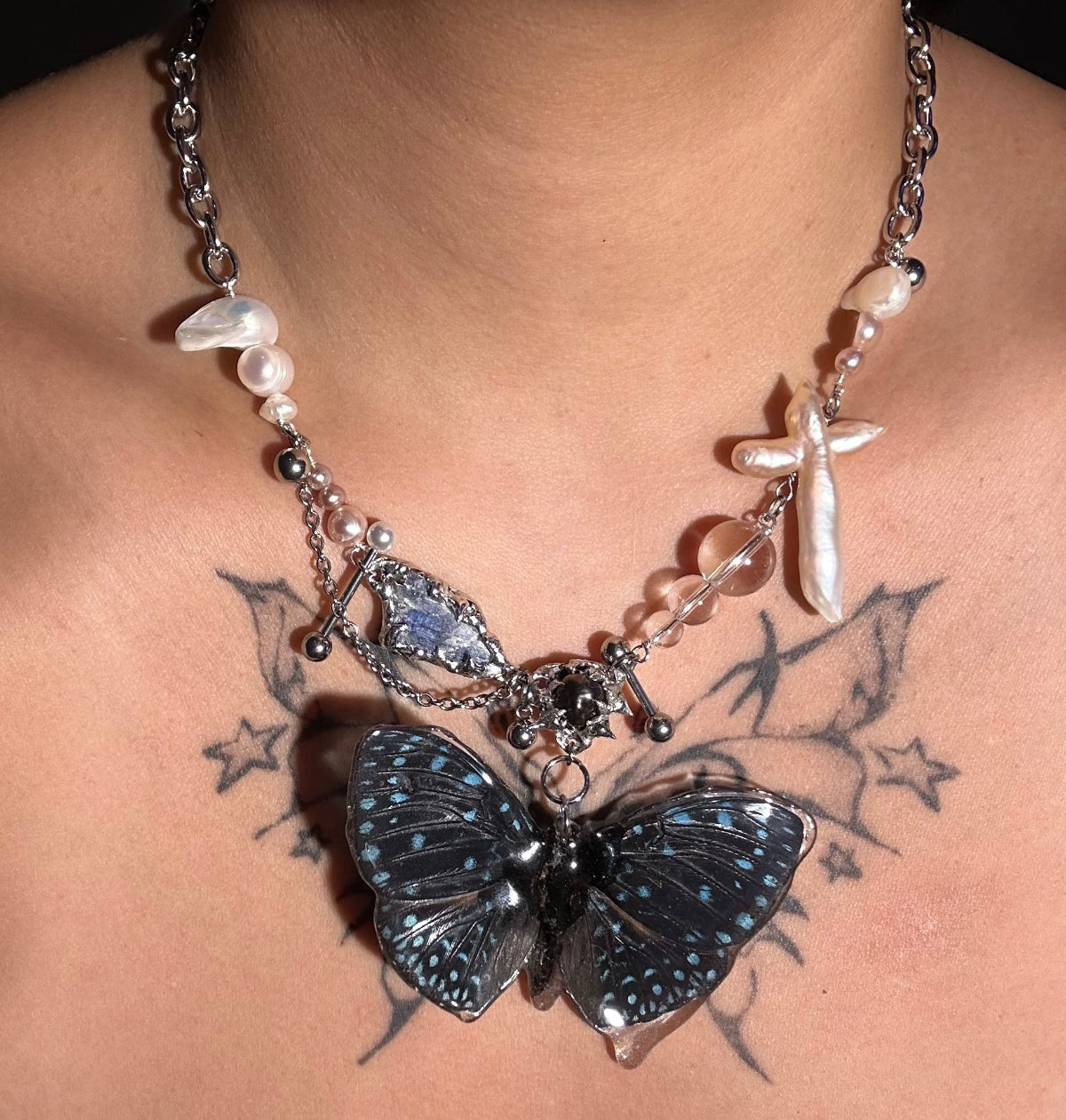 Blue Spotted Butterfly Chain