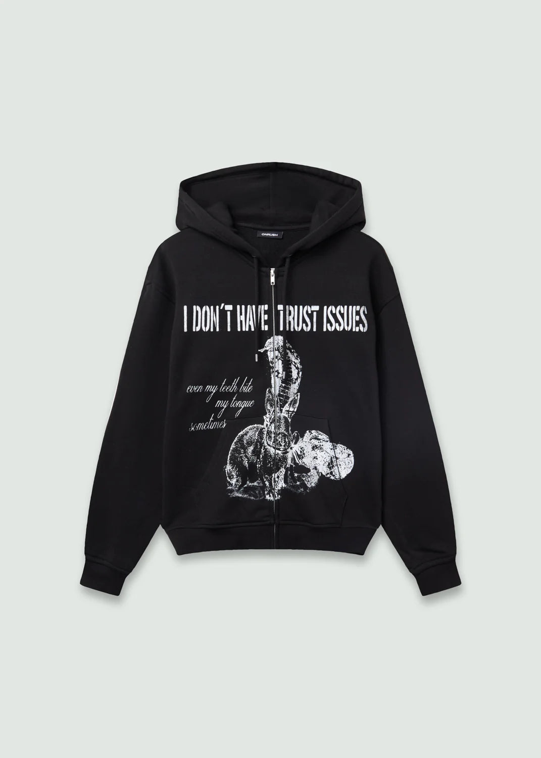 Bunny Zip Up Hoodie Black