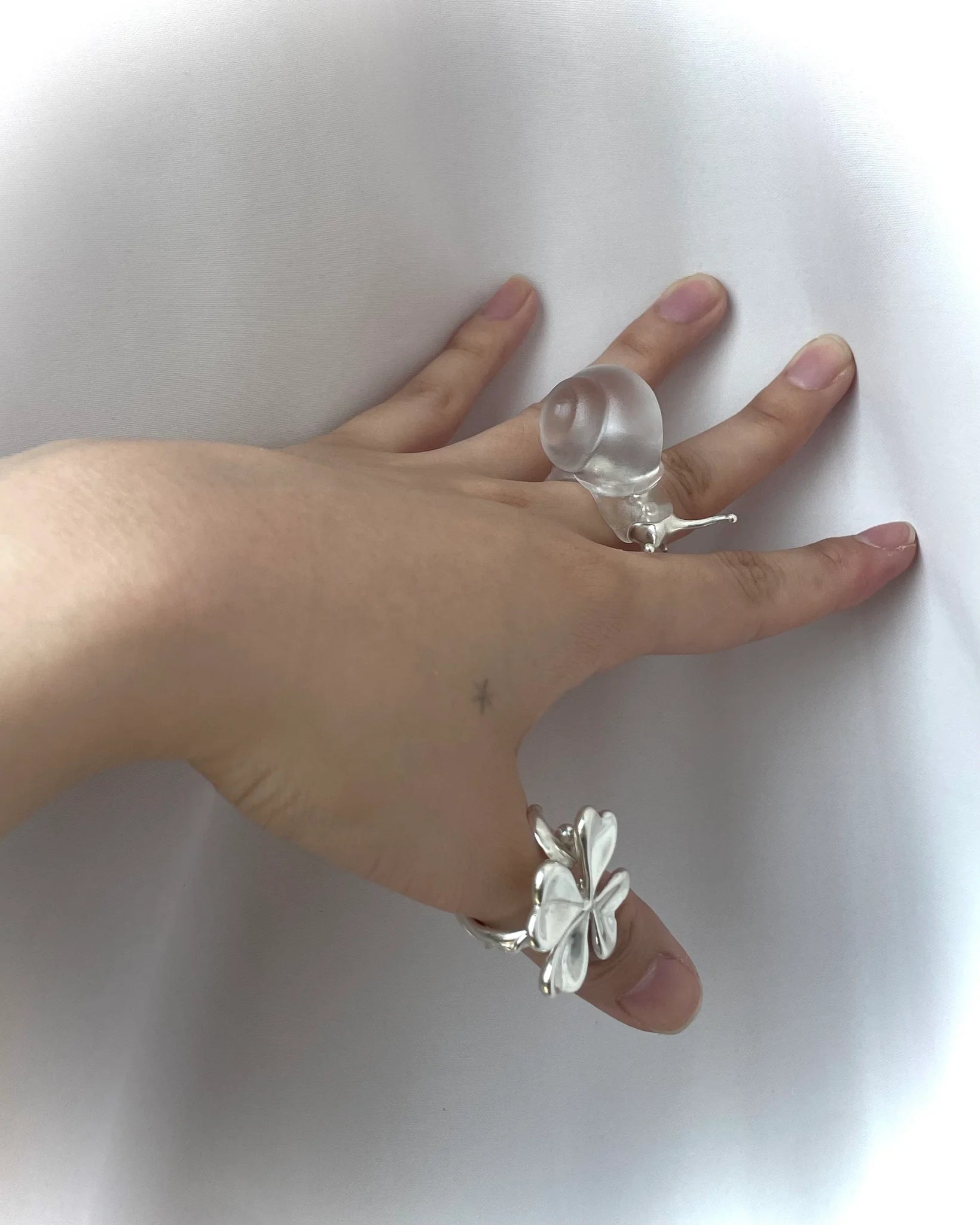 Silver Spine Snail Ring