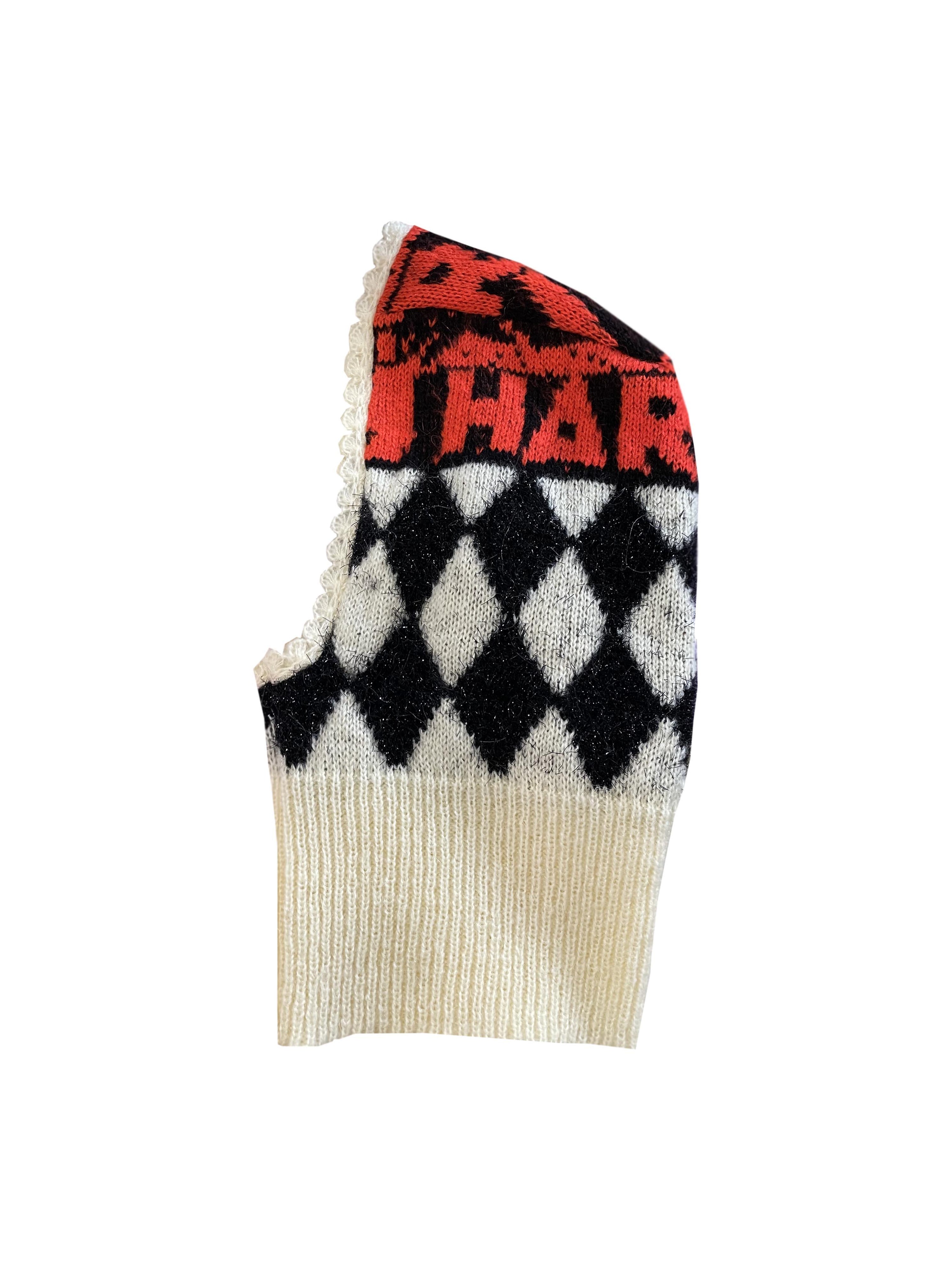 Printed Balaclava in Black Diamond